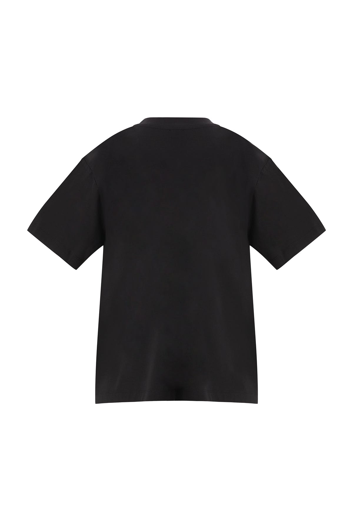 Taş Baskı Detaylı Logolu Siyah T-Shirt
