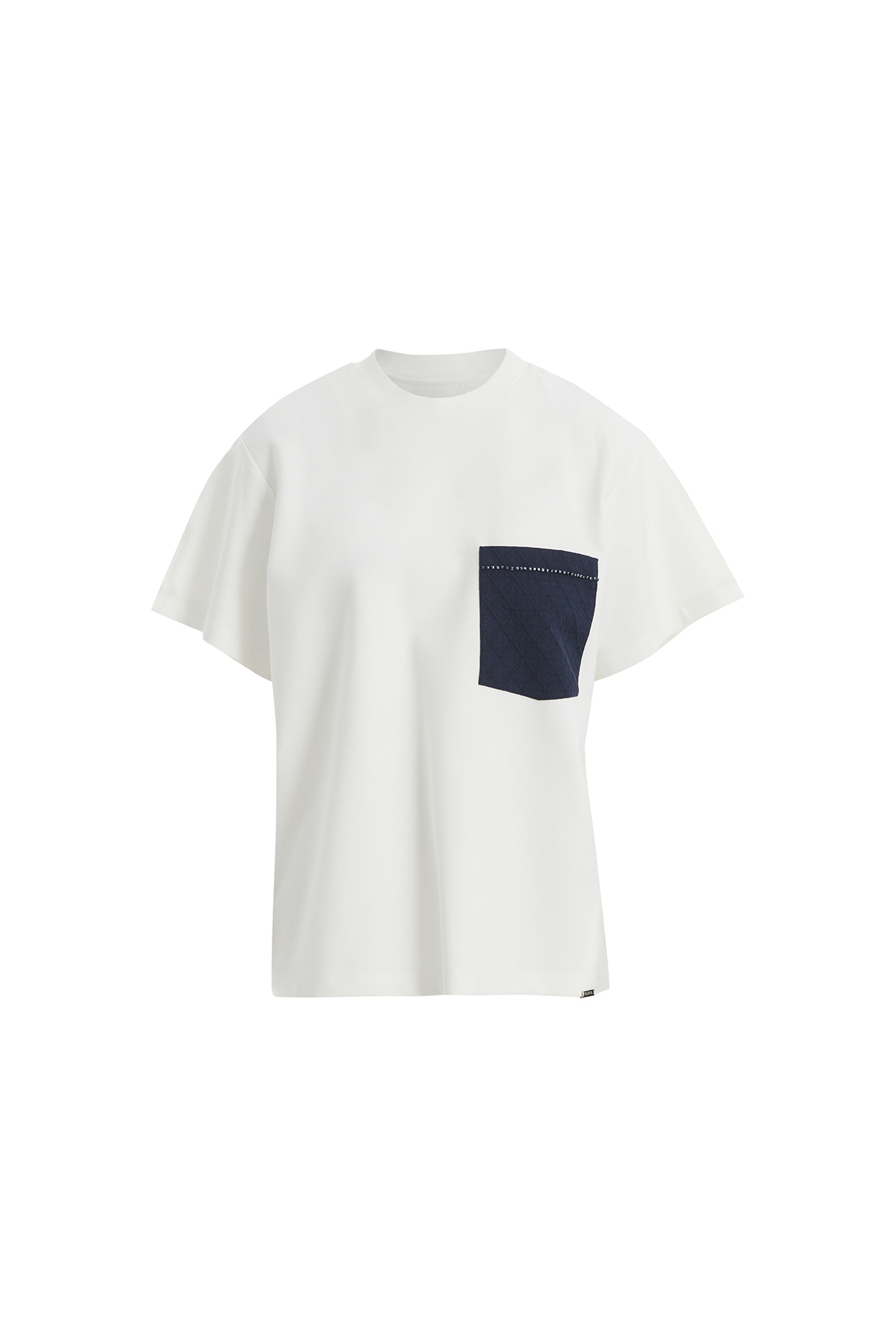 Geometrik Desenli Cepli Ekru T-Shirt
