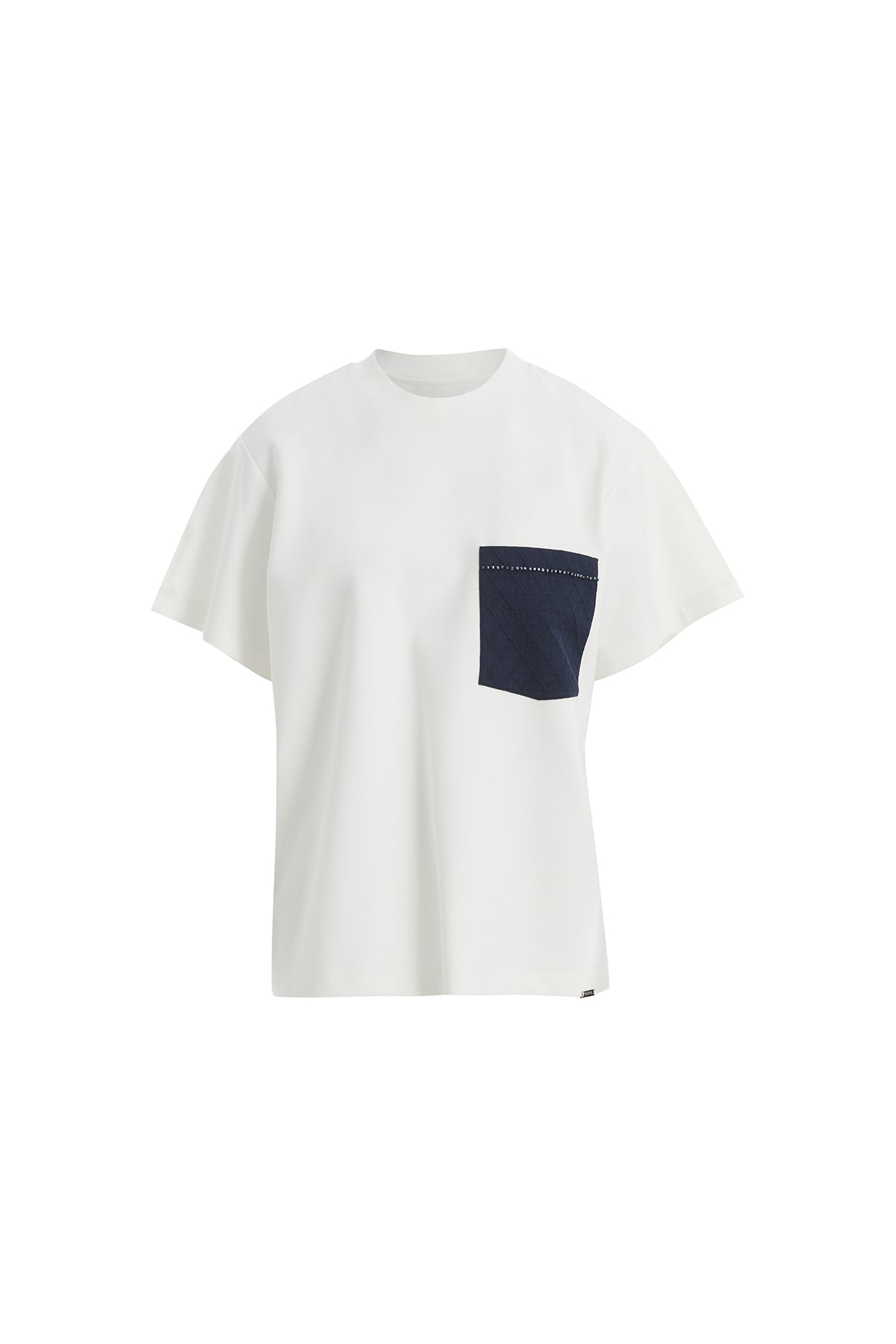 Geometrik Desenli Cepli Ekru T-Shirt