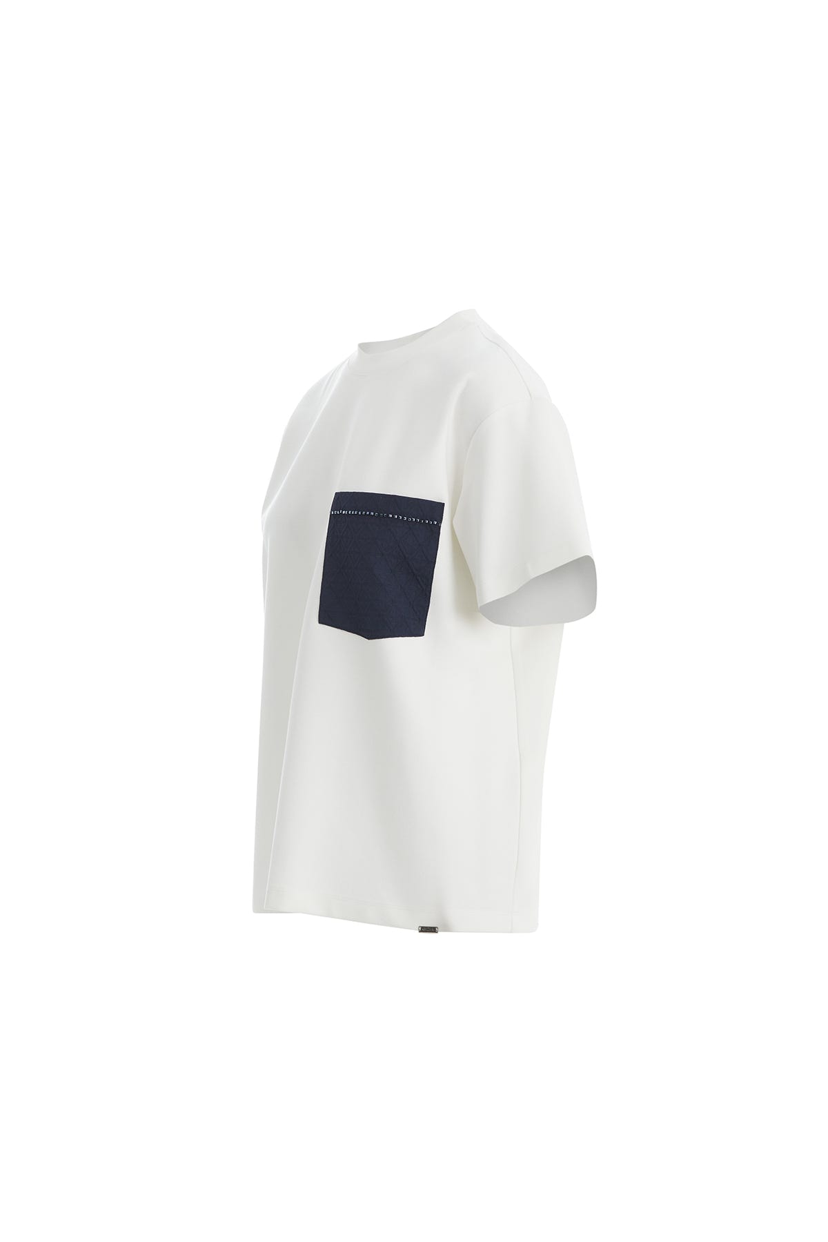 Geometrik Desenli Cepli Ekru T-Shirt