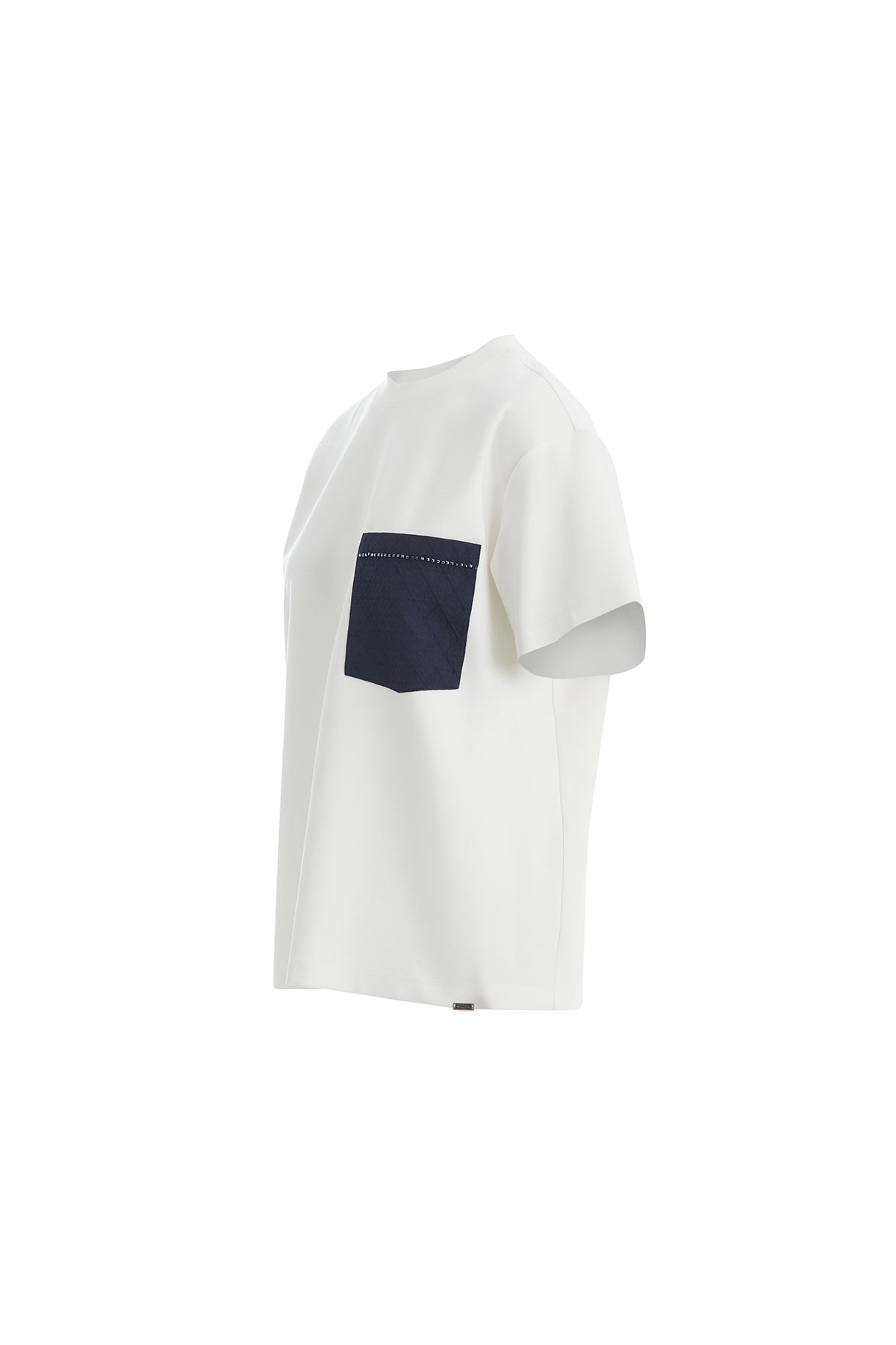 Geometrik Desenli Cepli Ekru T-Shirt
