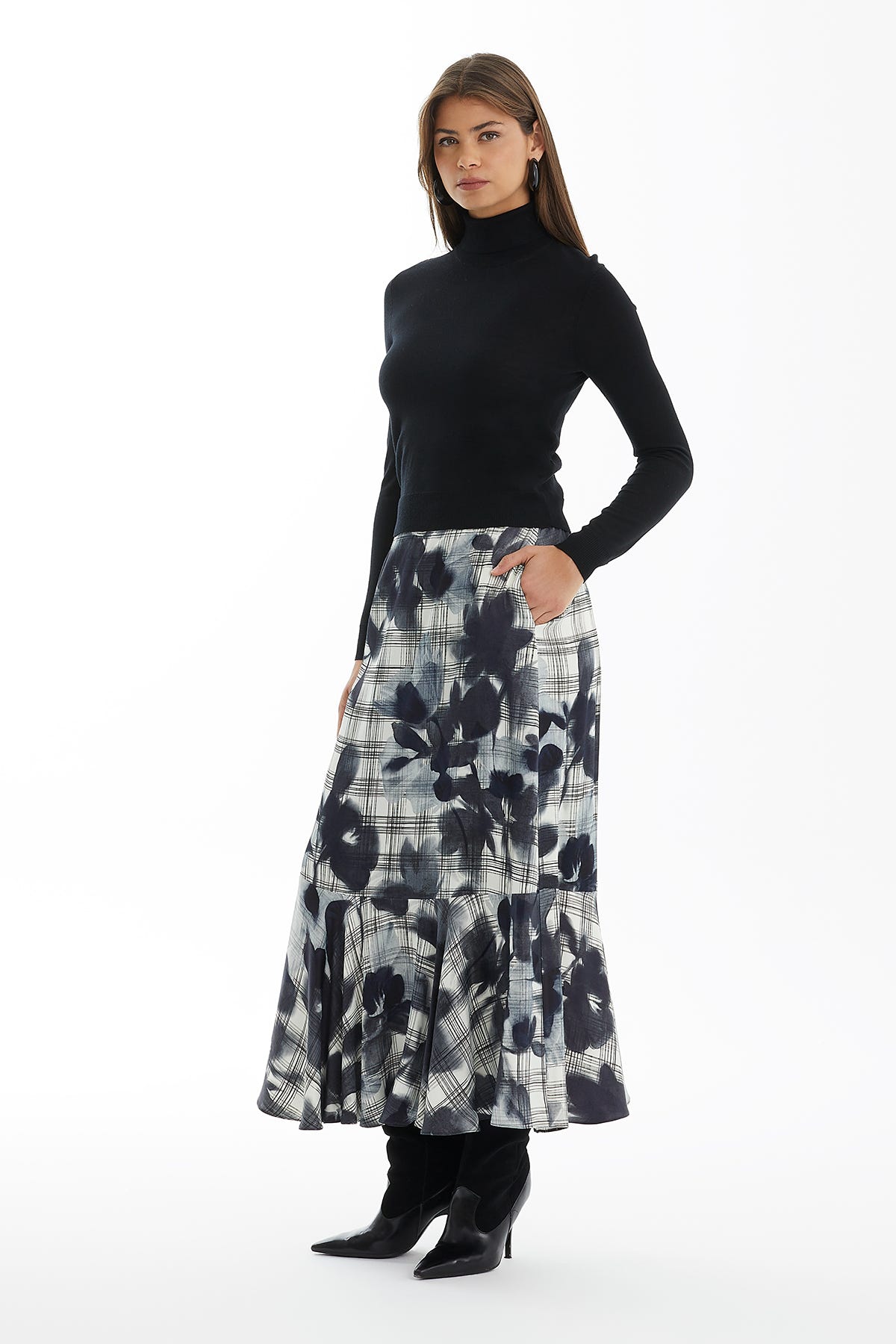 Batik Desenli Maxi Etek