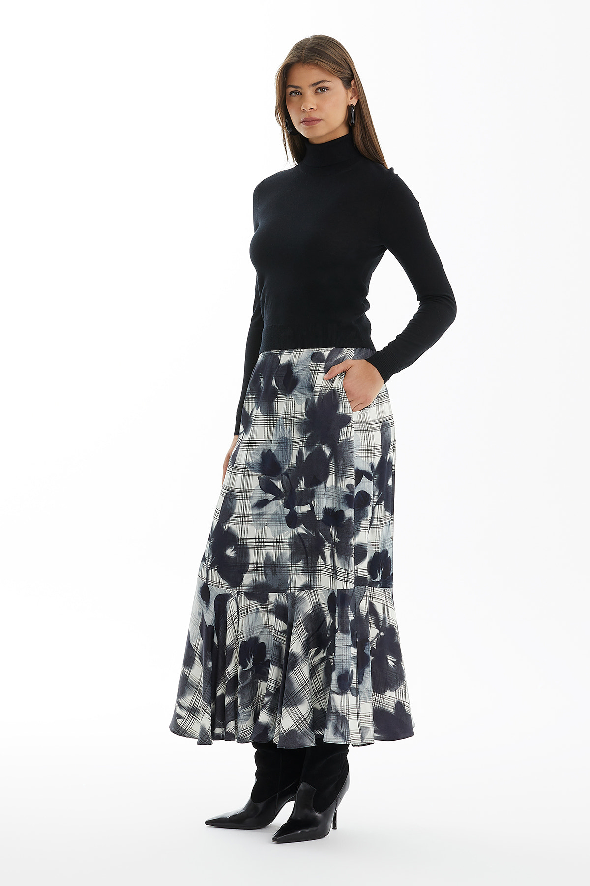 Batik Desenli Maxi Etek