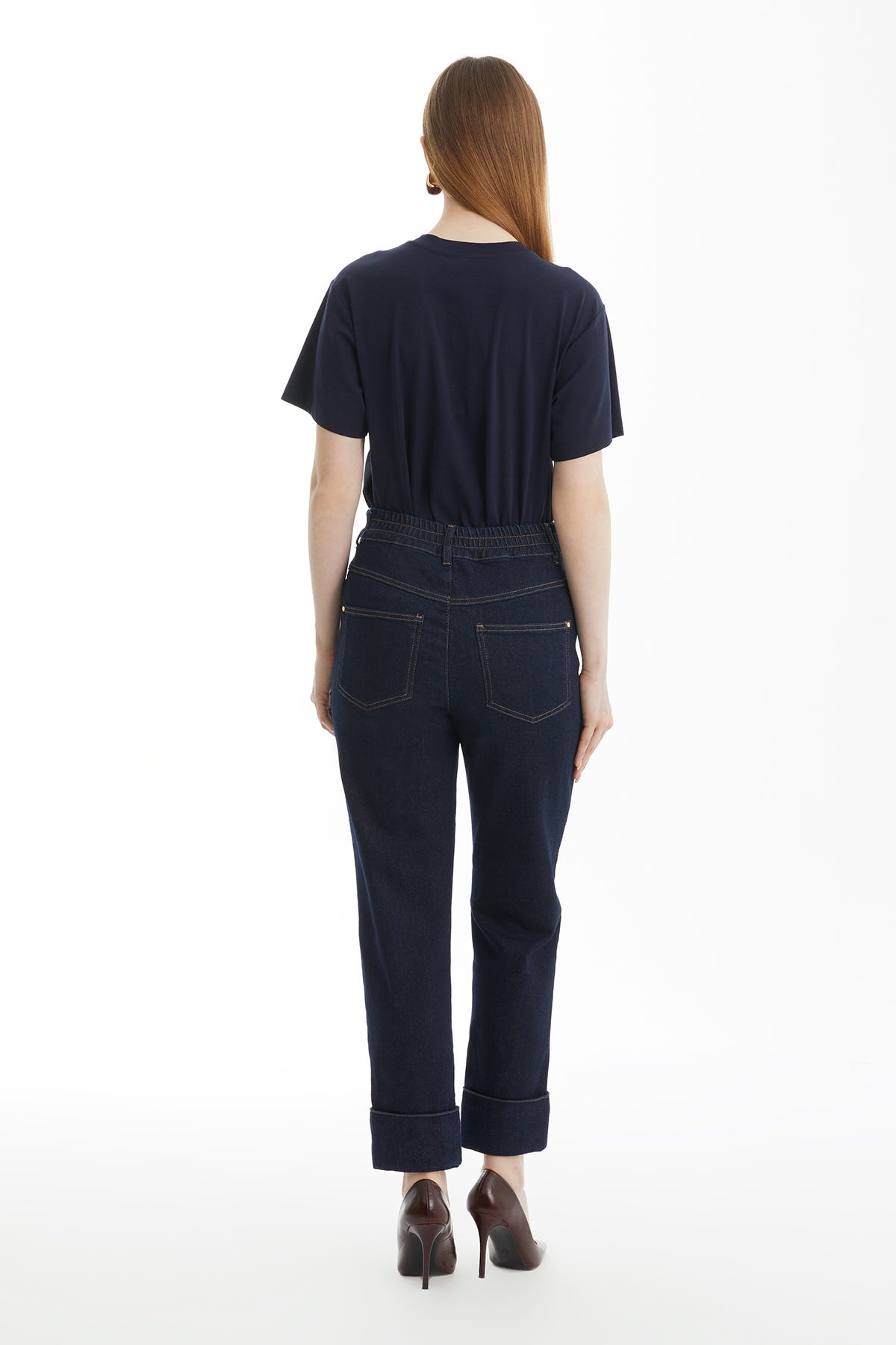 Double Paça Bel Lastikli Jean Pantolon