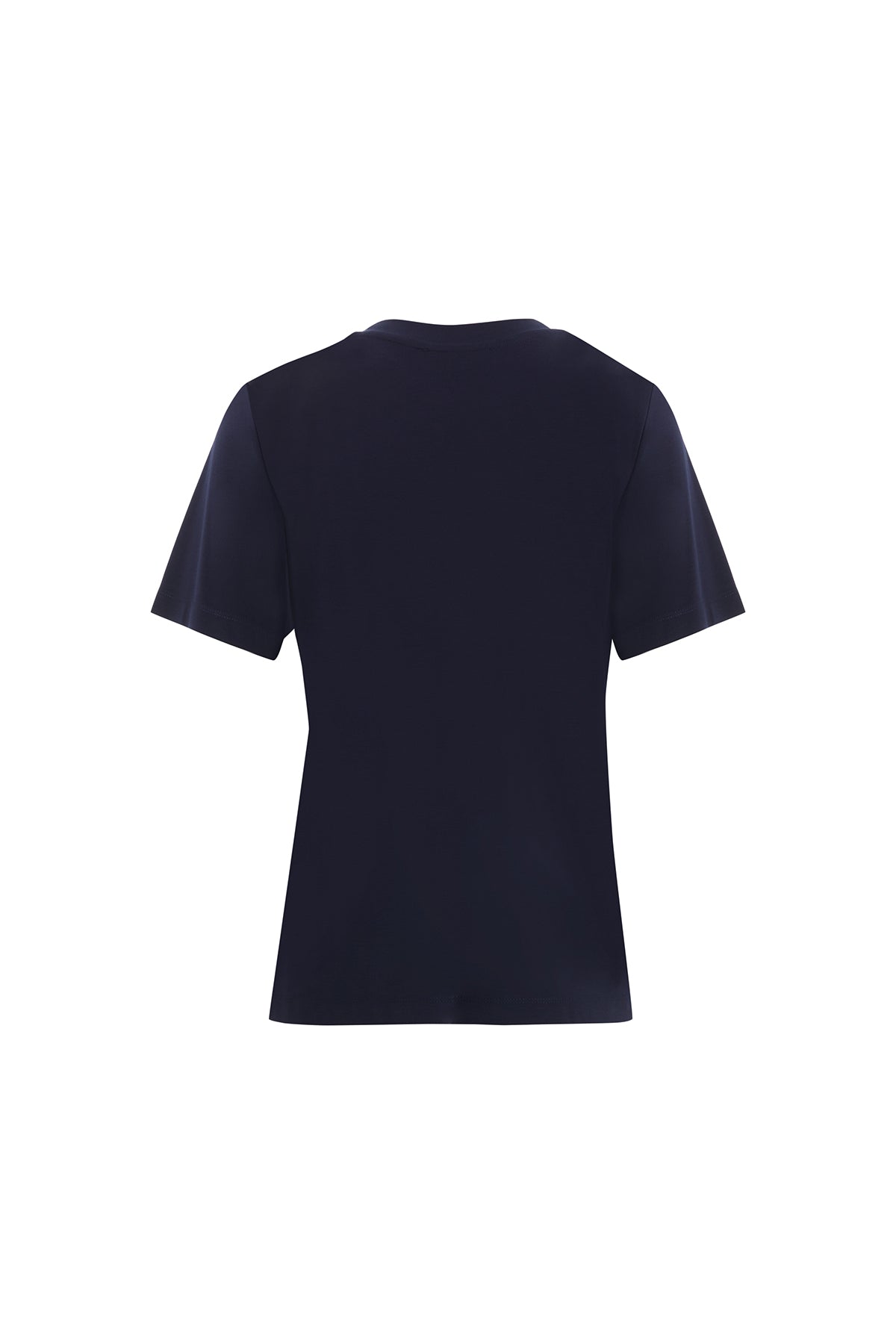 Dikiş Ve Pul Detaylı Lacivert T-Shirt