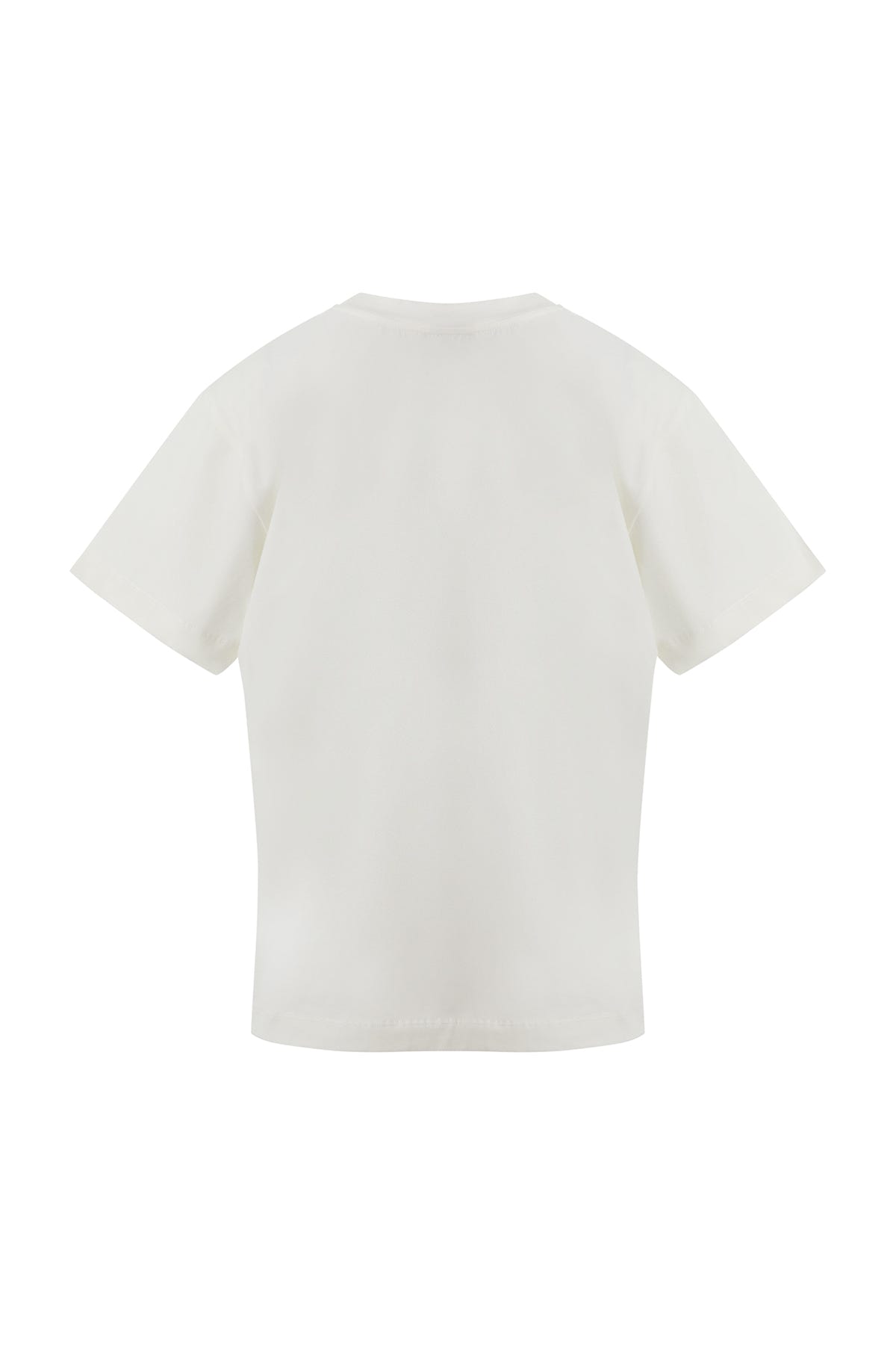 Kırmızı Payet Detaylı Ekru T-Shirt