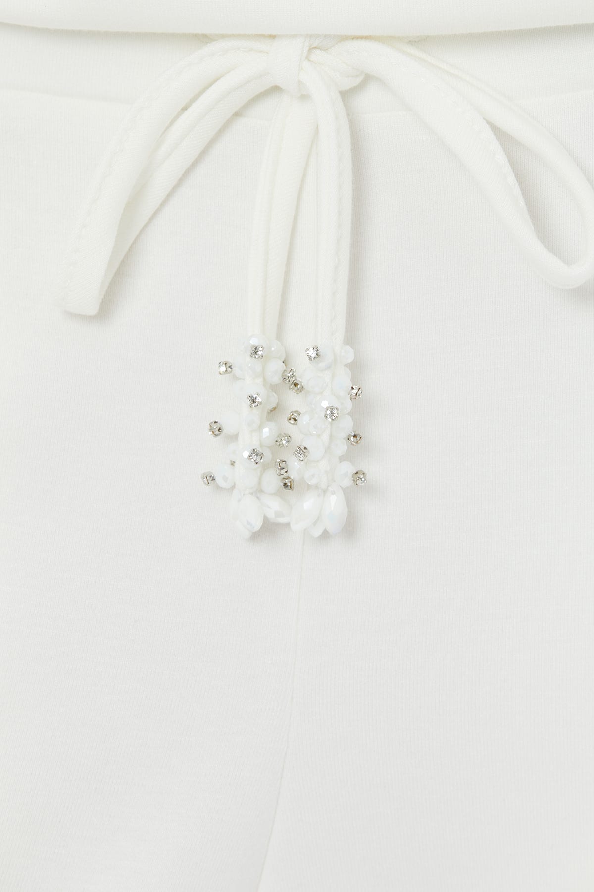 Bağlamalı Boru Paça Ekru Eşofman Altı