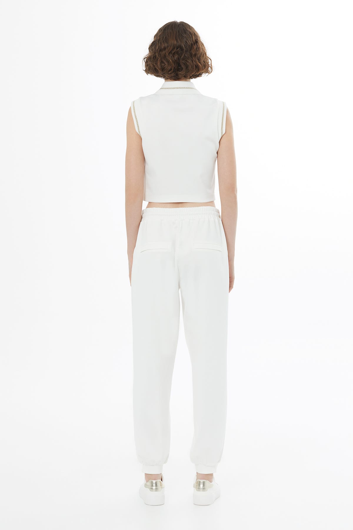 Bağcıklı Havuç Paça Ekru Eşofman Altı