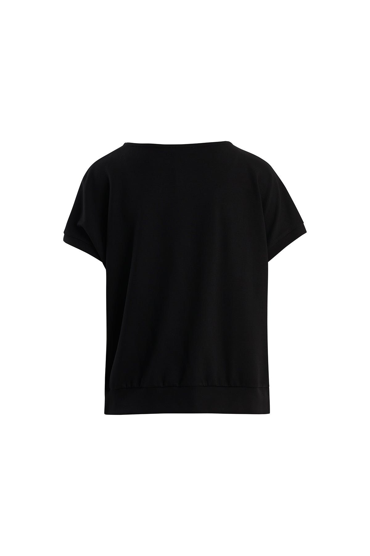 Gül Motifli İşlemeli Siyah Bluz