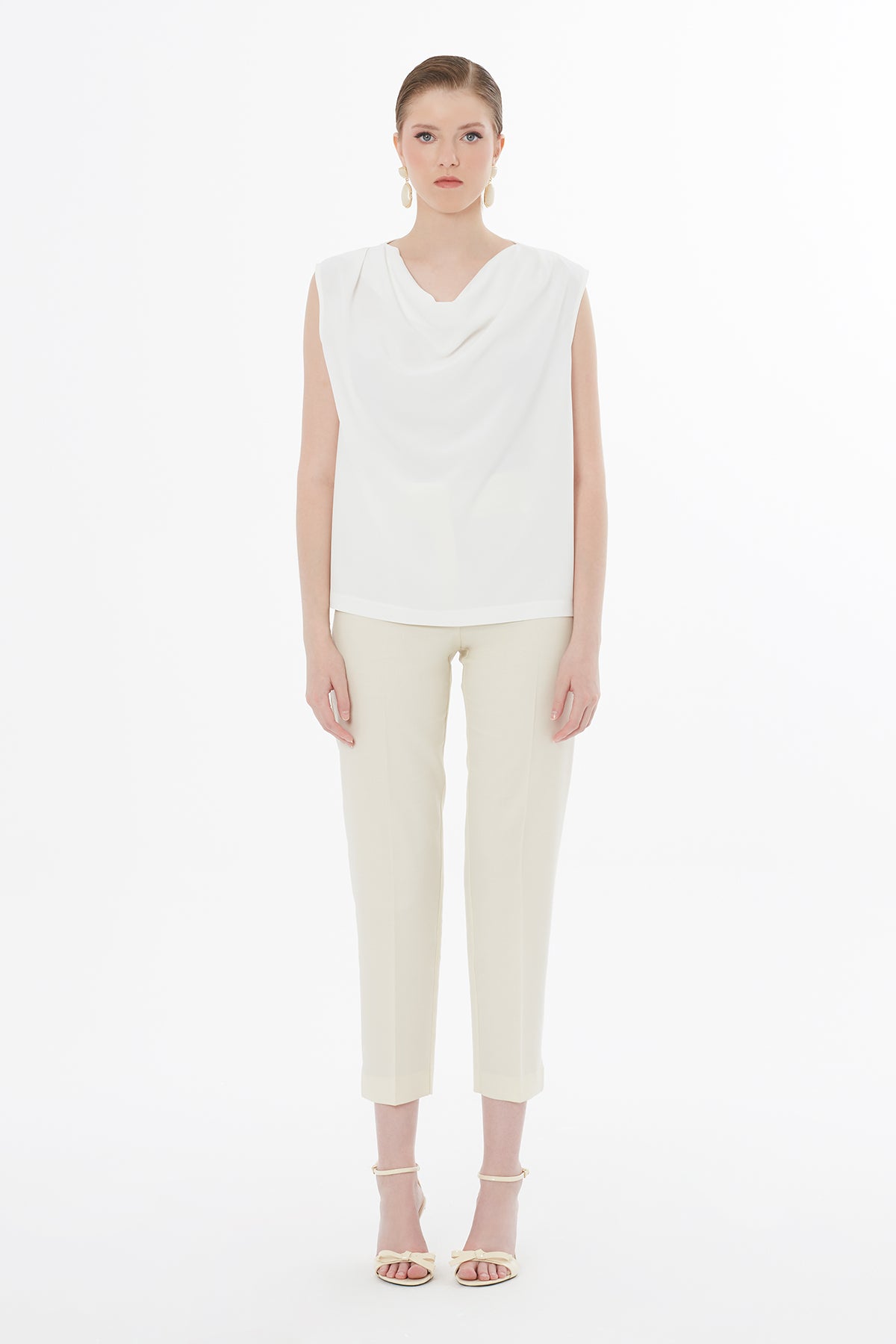 Degaje Yaka Ekru Bluz