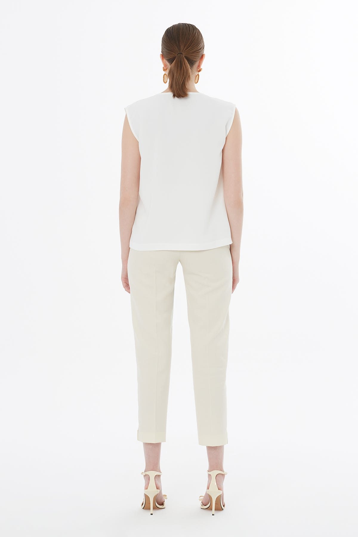 Degaje Yaka Ekru Bluz