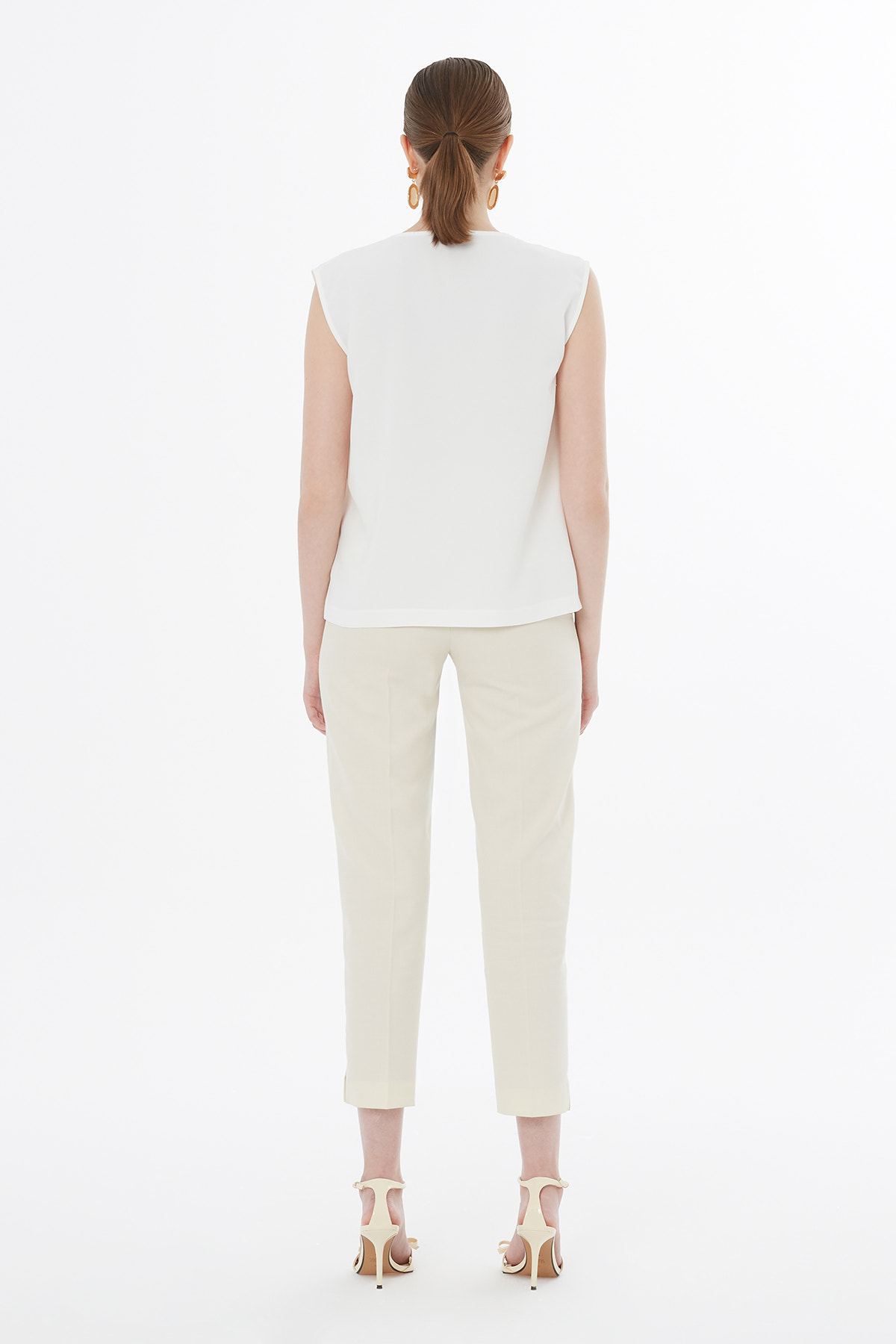 Degaje Yaka Ekru Bluz