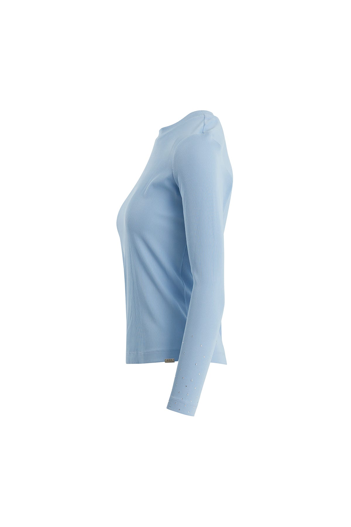 Yapıştırma Taş Detaylı Mavi Bluz