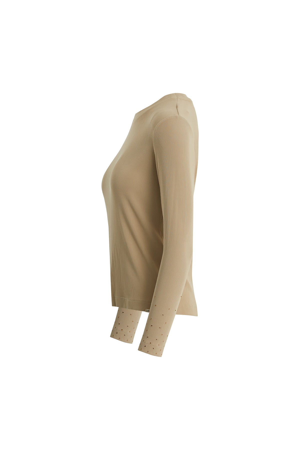 Yapıştırma Taş Detaylı Bej Bluz