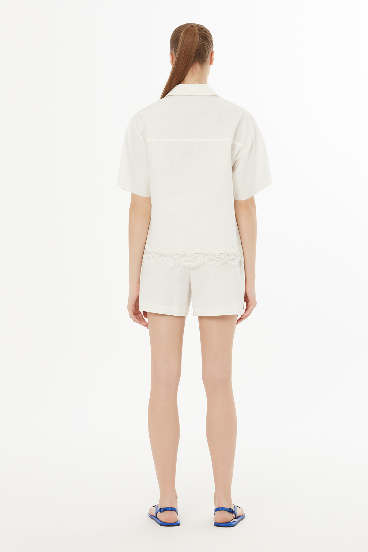 Cepli Kısa Kollu Ekru Gömlek