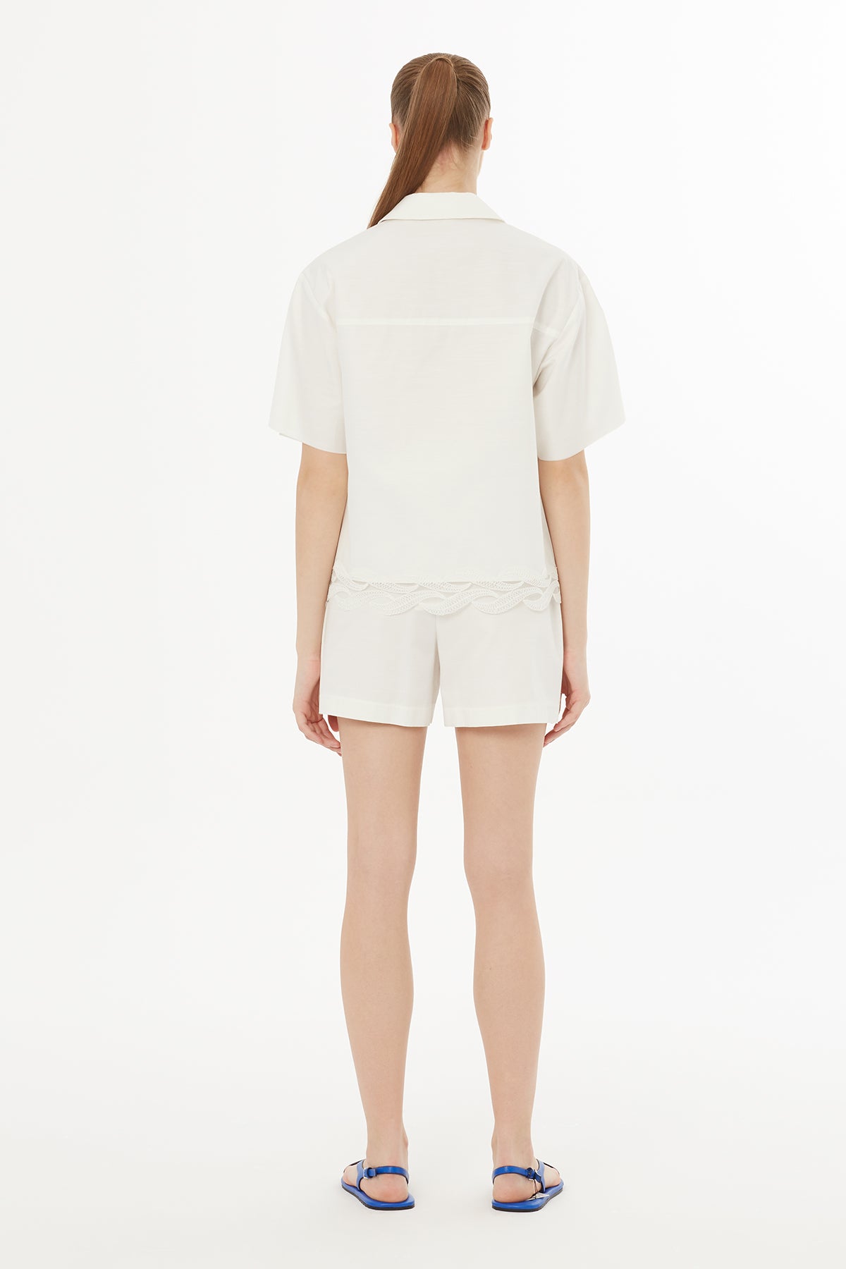 Cepli Kısa Kollu Ekru Gömlek