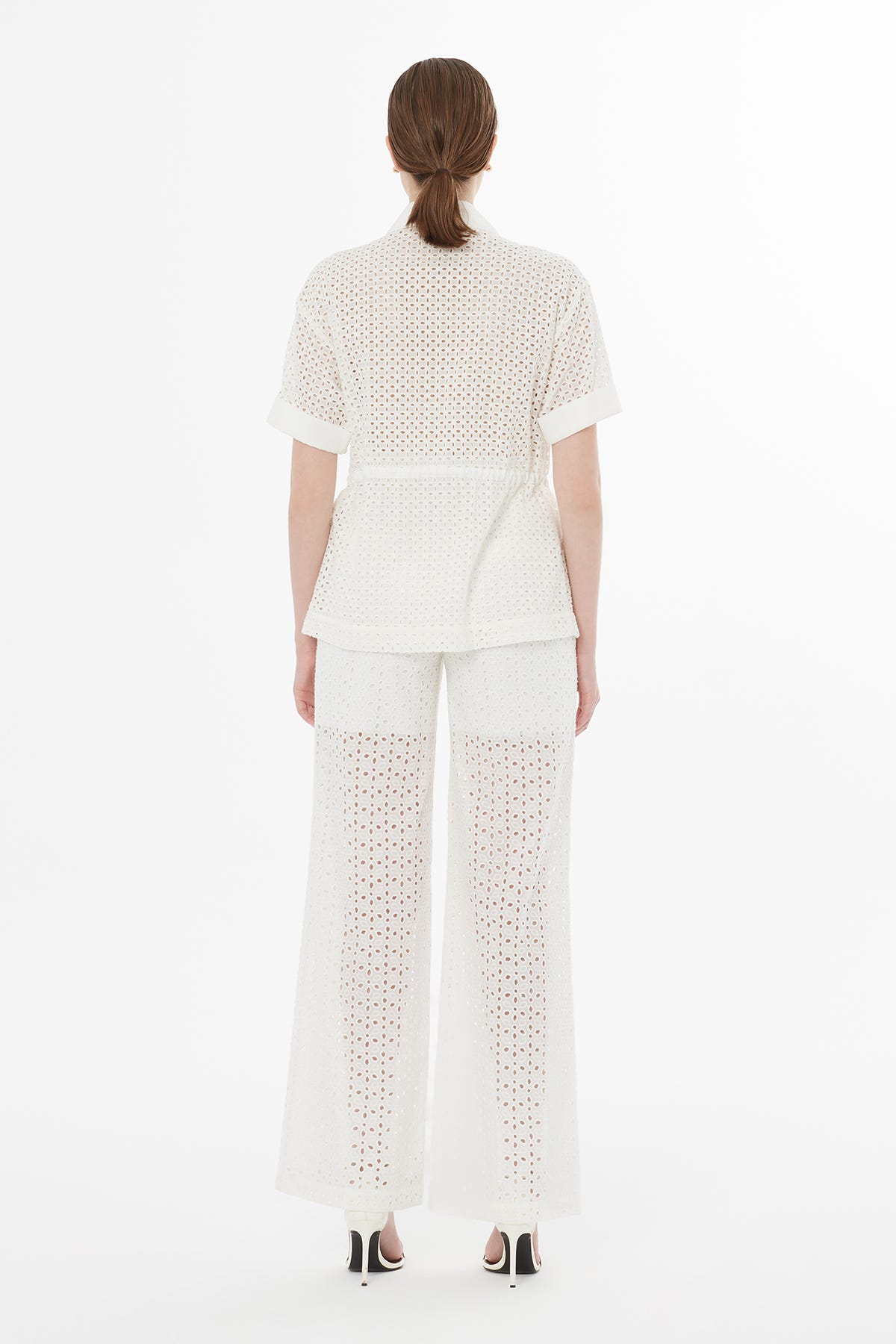 Beli Lastikli Kısa Kollu Ekru Gömlek