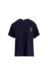 Taş Baskılı Oversize Lacivert T-Shirt