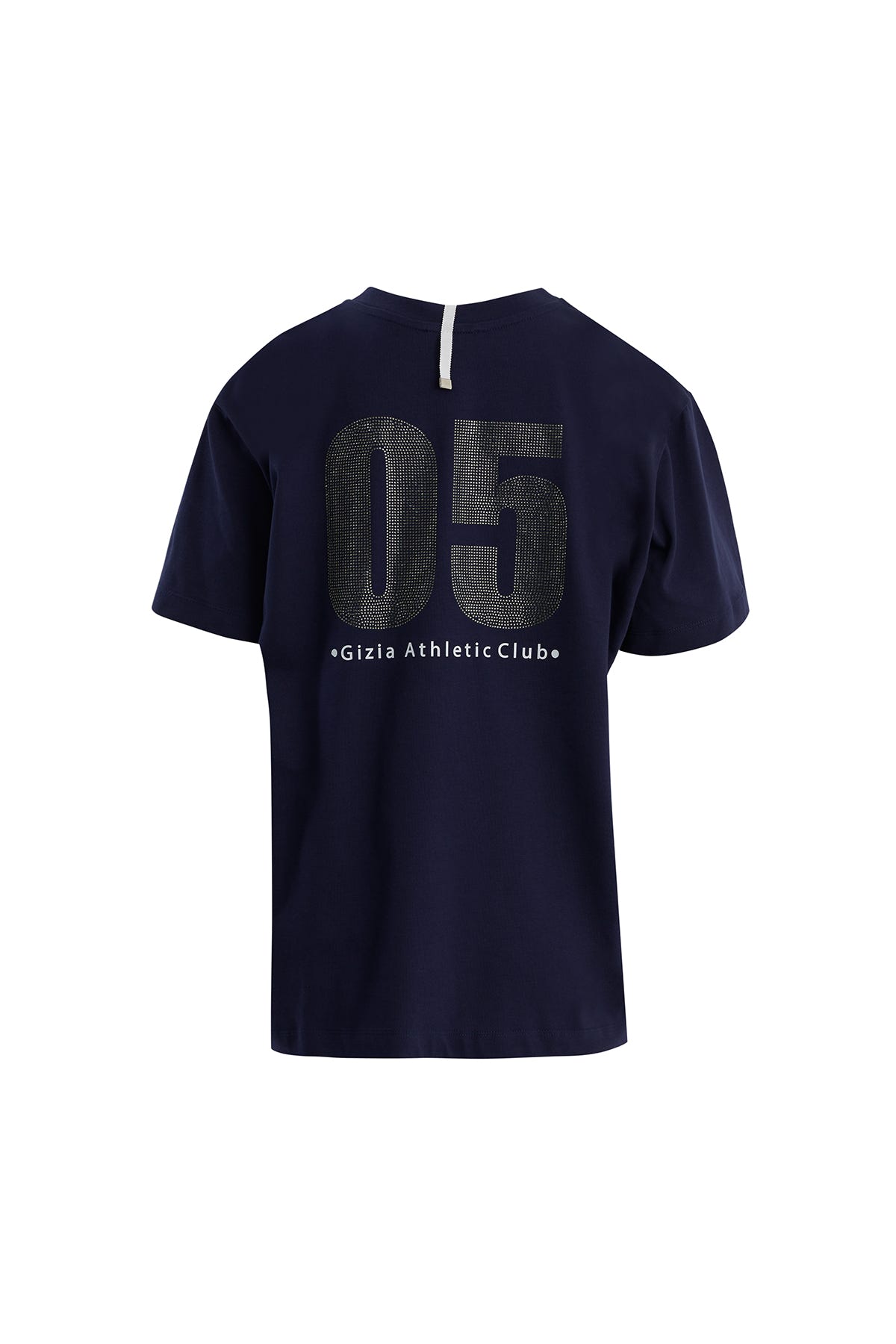 Taş Baskılı Oversize Lacivert T-Shirt