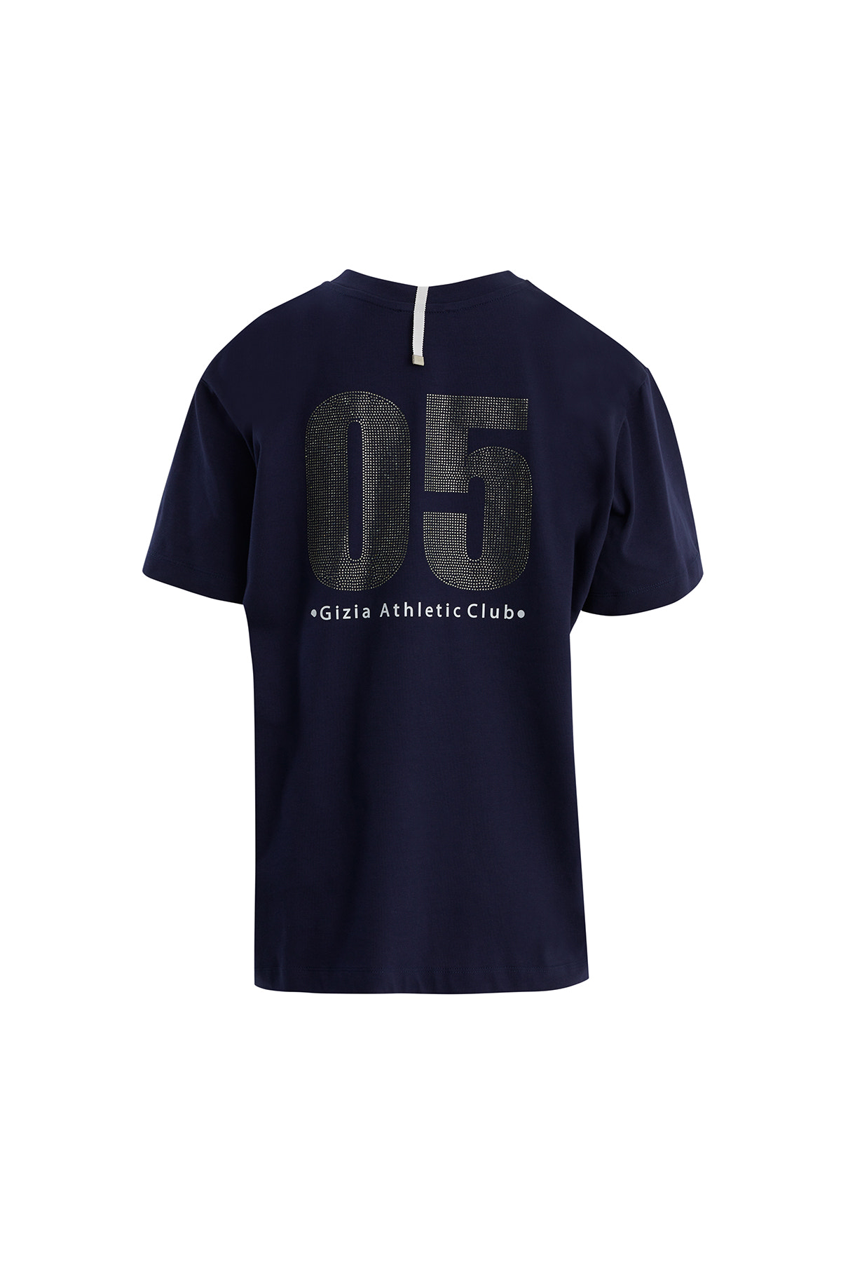 Taş Baskılı Oversize Lacivert T-Shirt