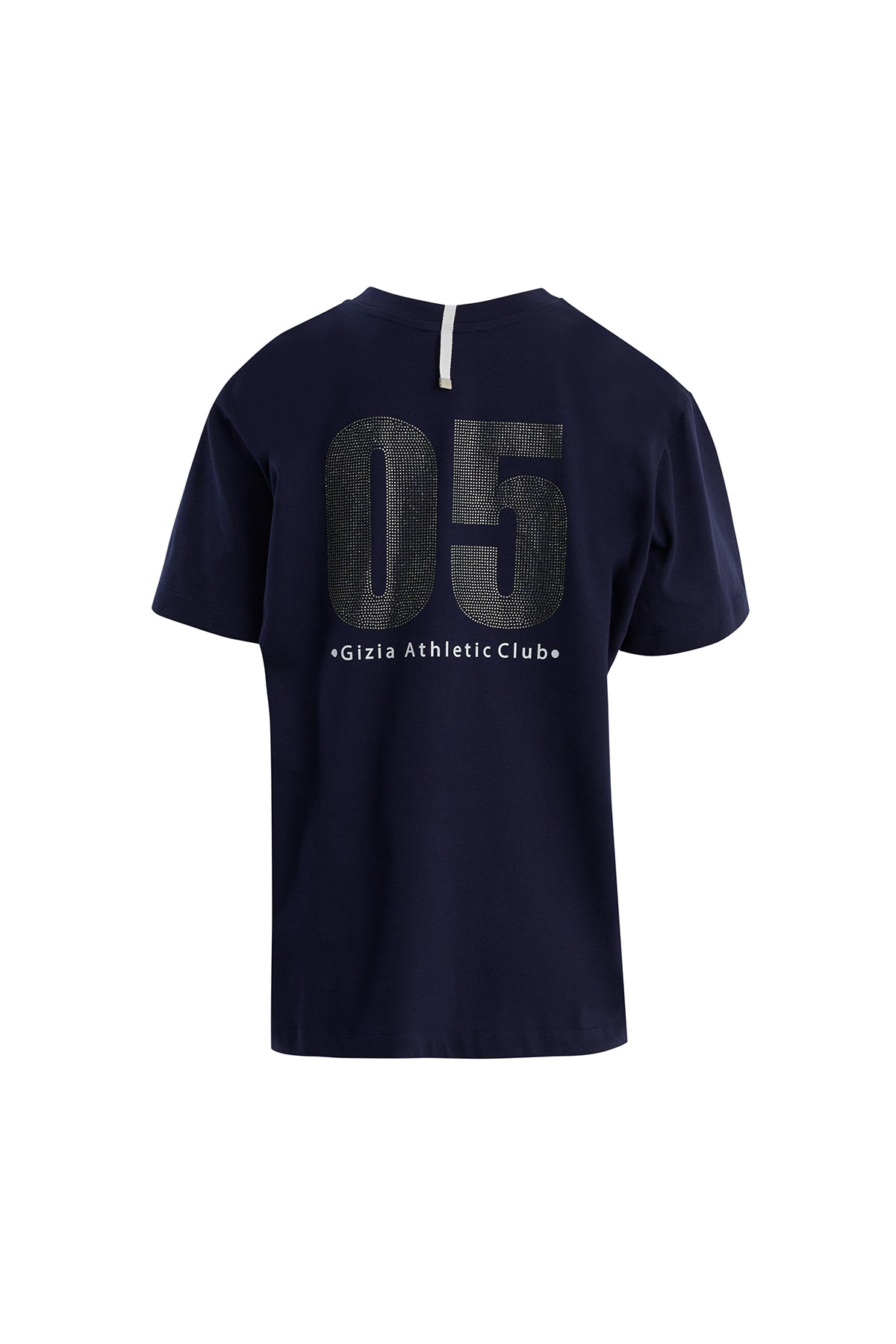 Taş Baskılı Oversize Lacivert T-Shirt