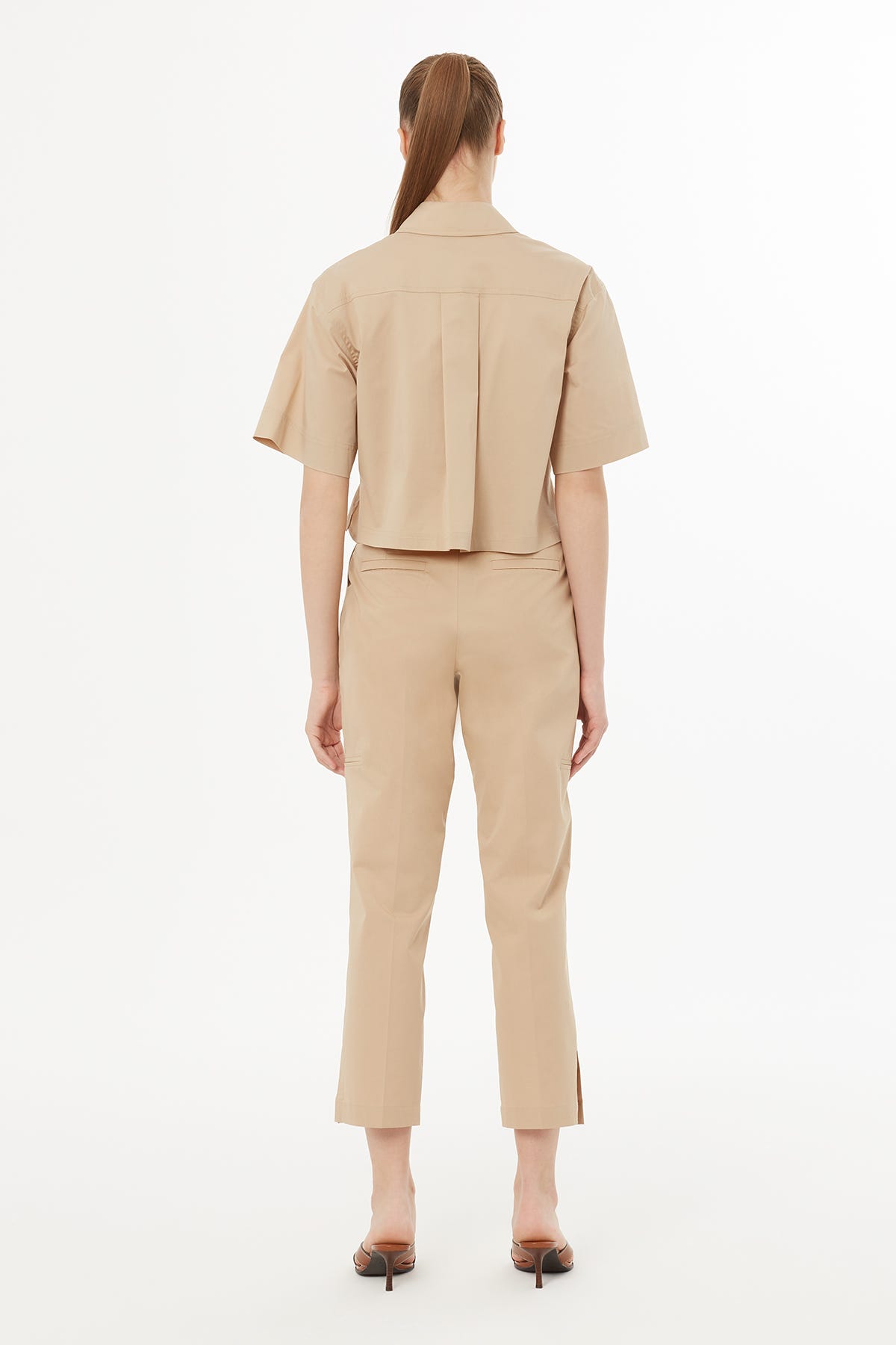 Kısa Kollu Kahverengi Gömlek