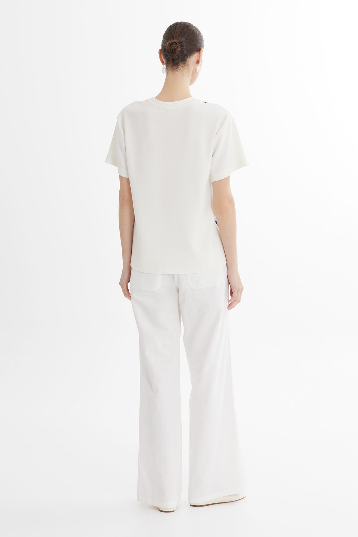 Çizgili Payetli Mavi T-Shirt