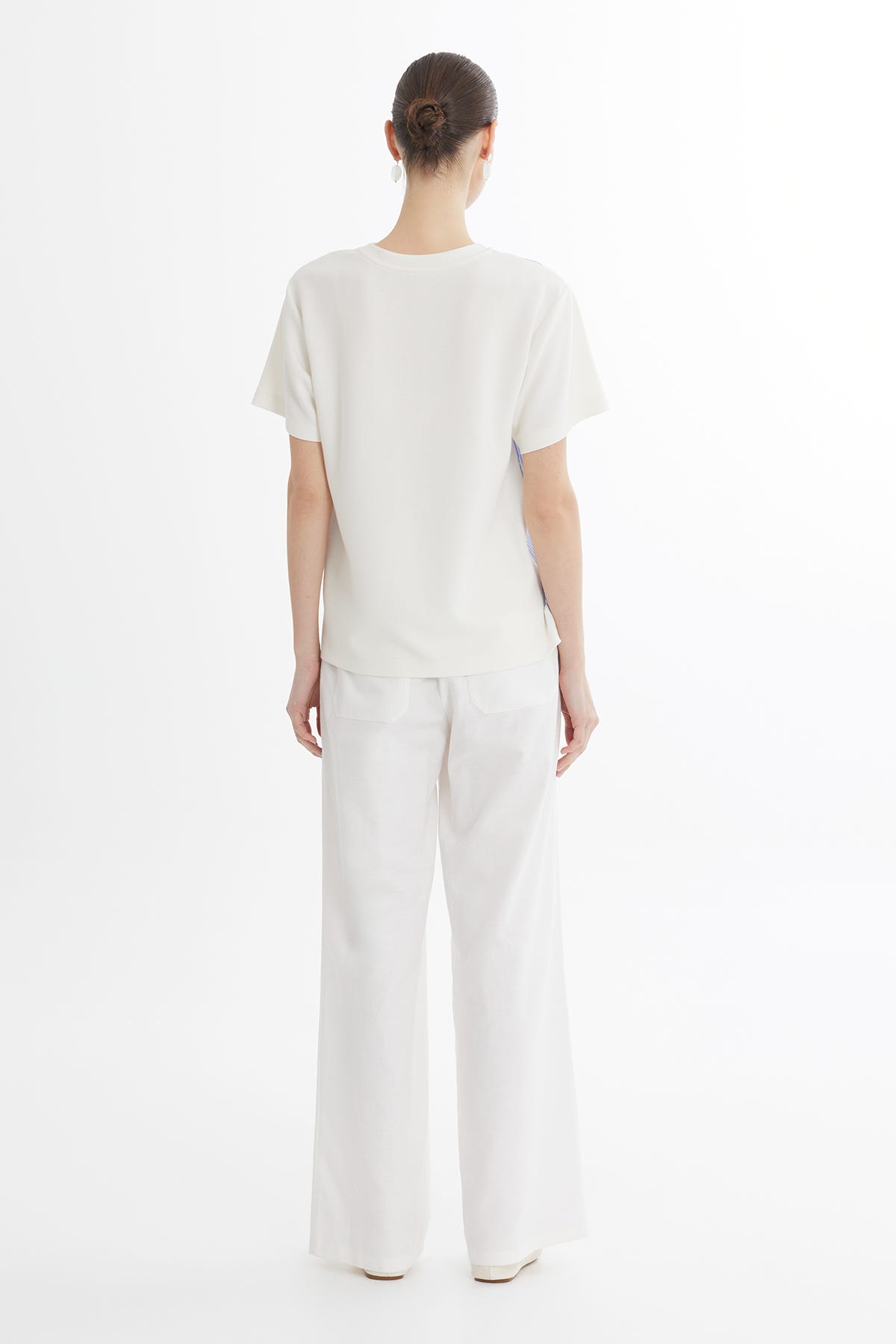 Payetli Nakış İşlemeli Mavi T-Shirt