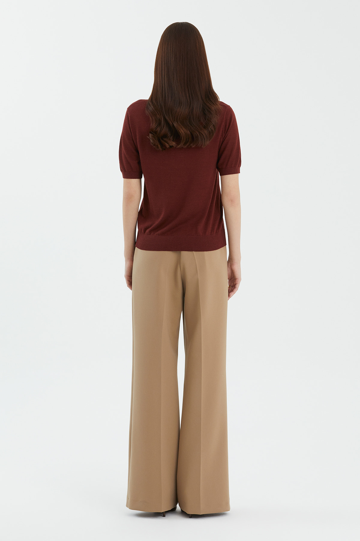 Yün ve İpek Karışımlı Bej Triko