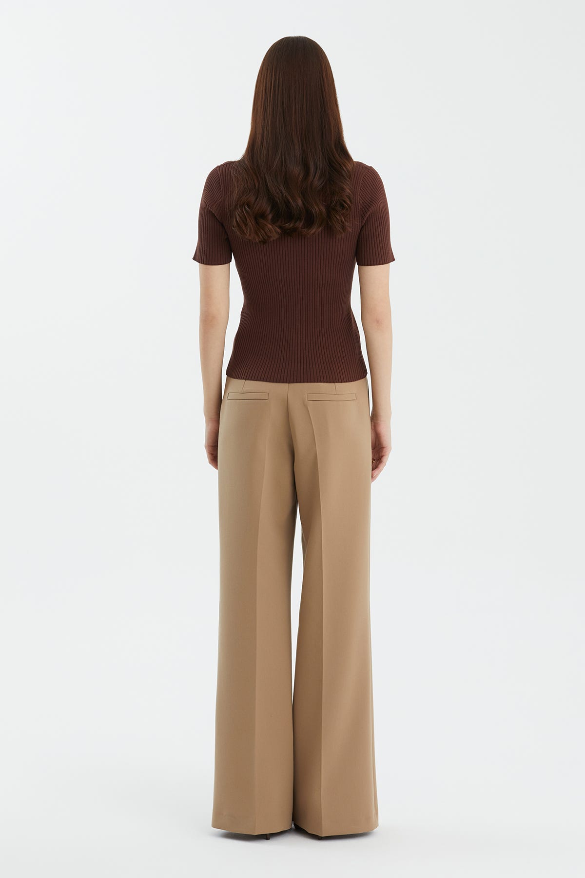 İpek Karışımlı Kahverengi Triko