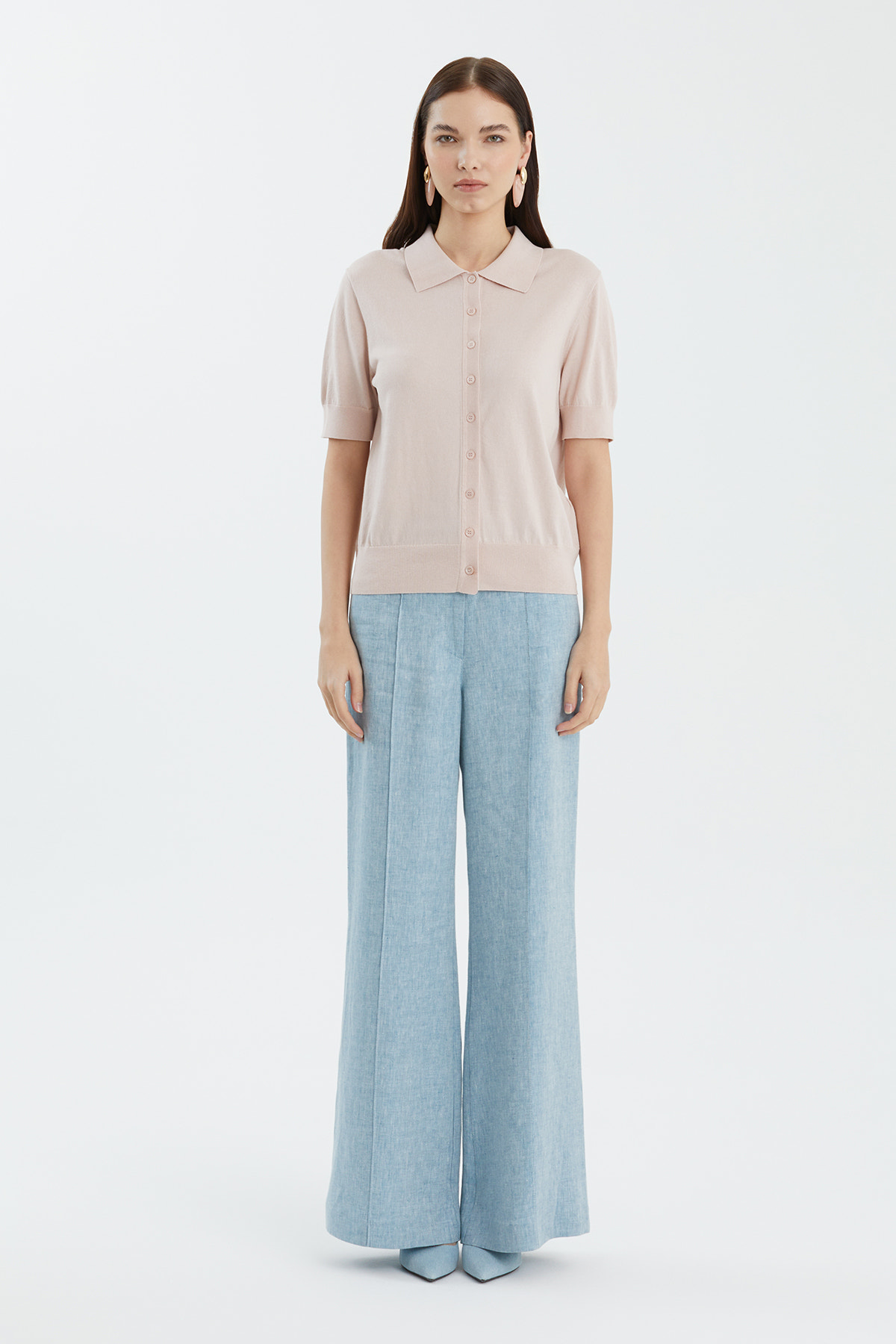 İpek Karışımlı Pembe Triko