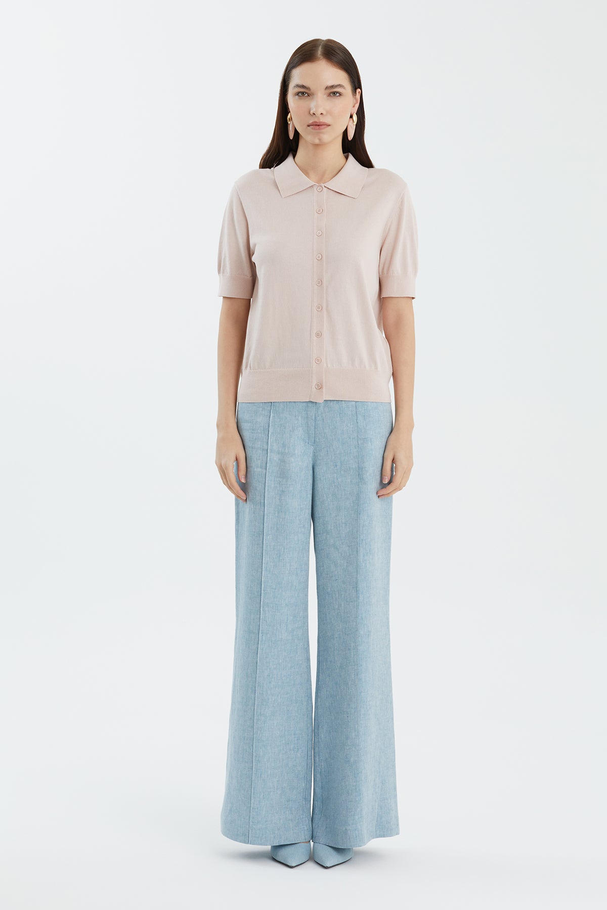 İpek Karışımlı Pembe Triko