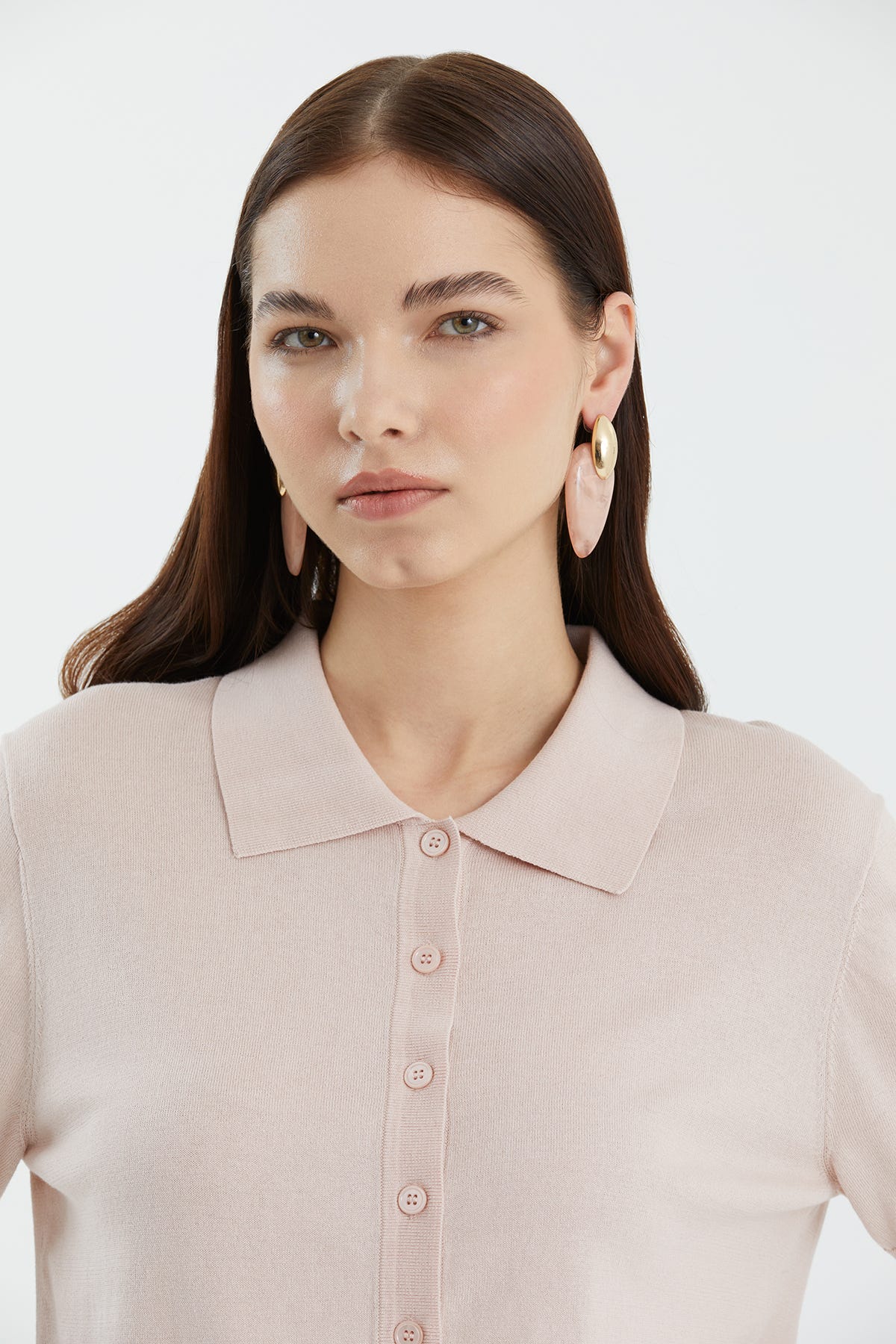 İpek Karışımlı Pembe Triko