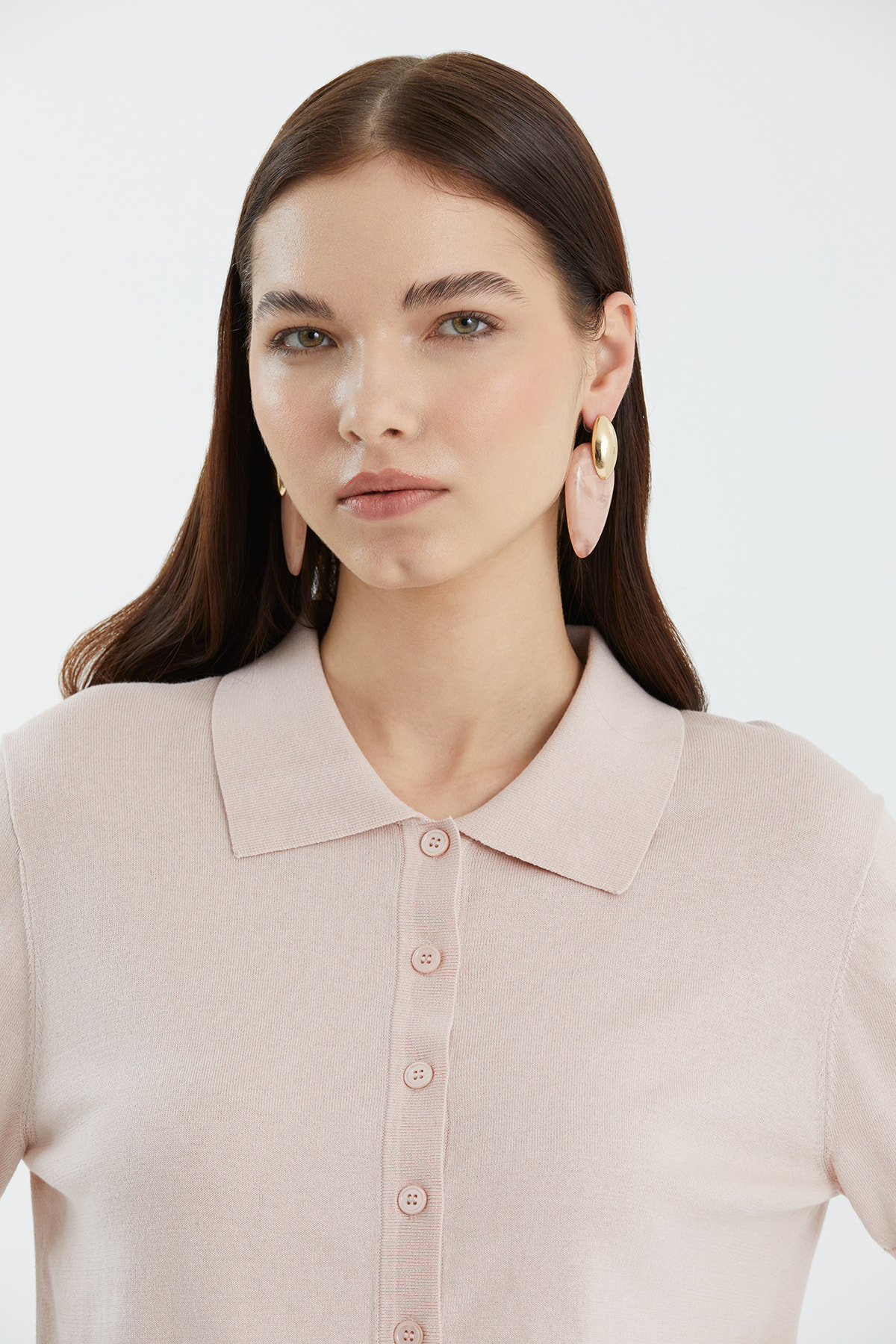 İpek Karışımlı Pembe Triko