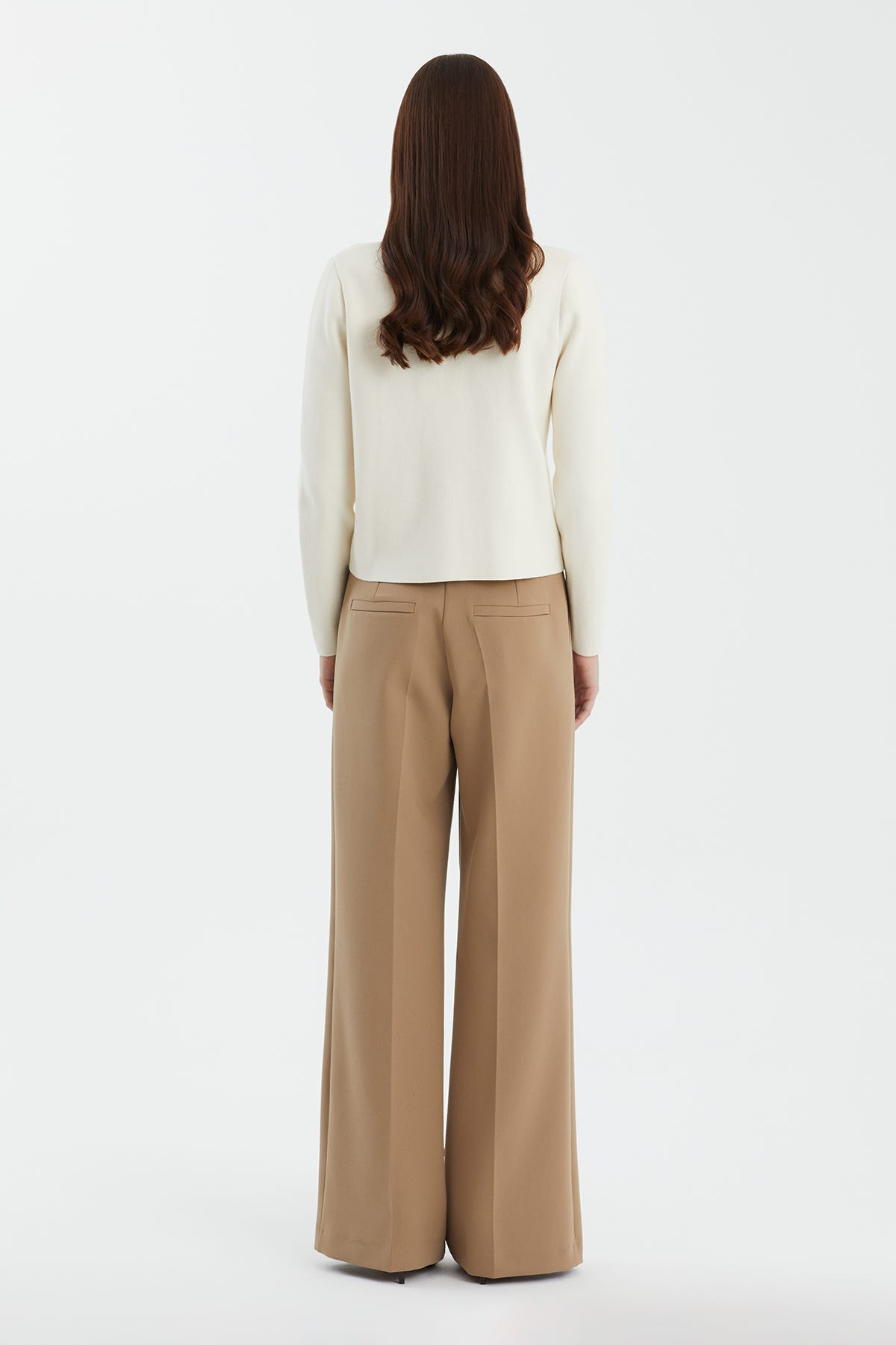 Düğmeli Polo Yaka Beyaz Triko