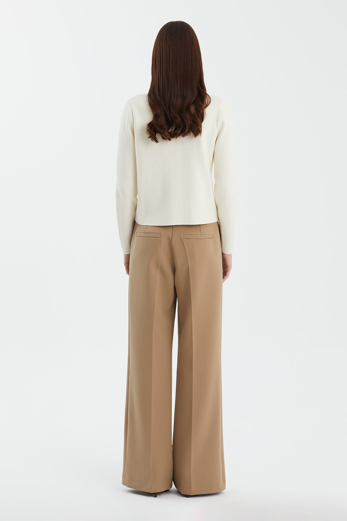 Düğmeli Polo Yaka Beyaz Triko