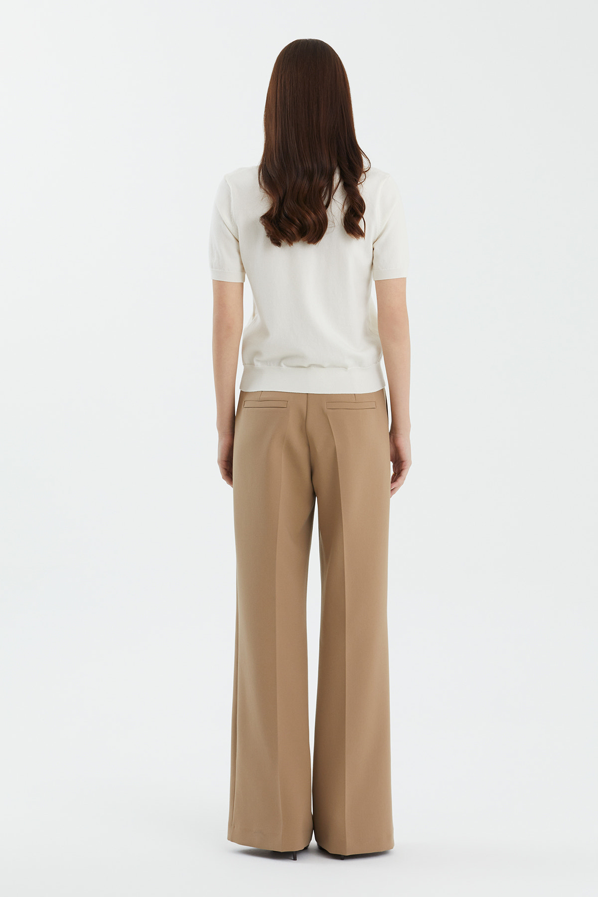 Polo Yaka %100 Yün Beyaz Triko