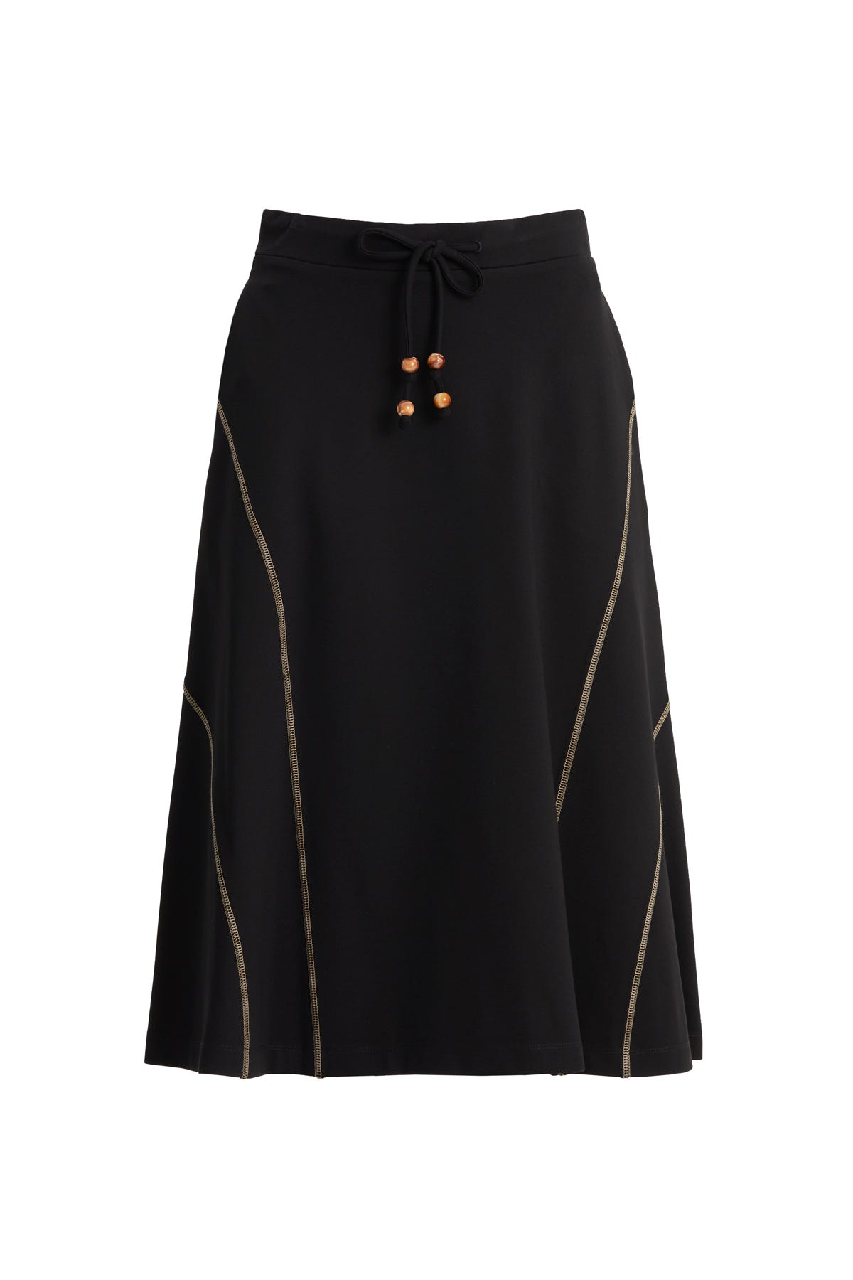 Modern A Form Midi Siyah Etek