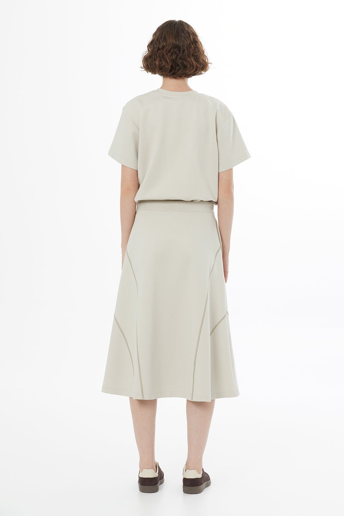 Modern A Form Midi Bej Etek