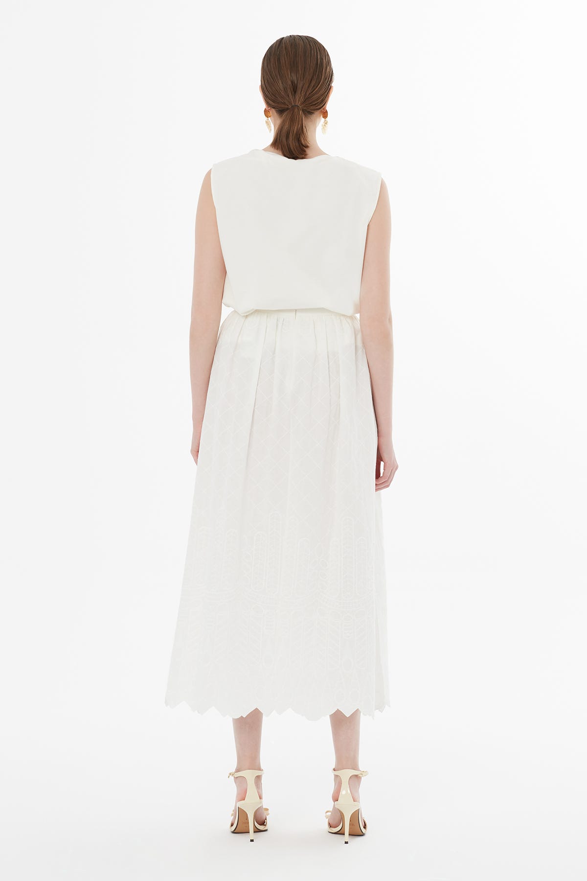 A Form Midi Ekru Etek