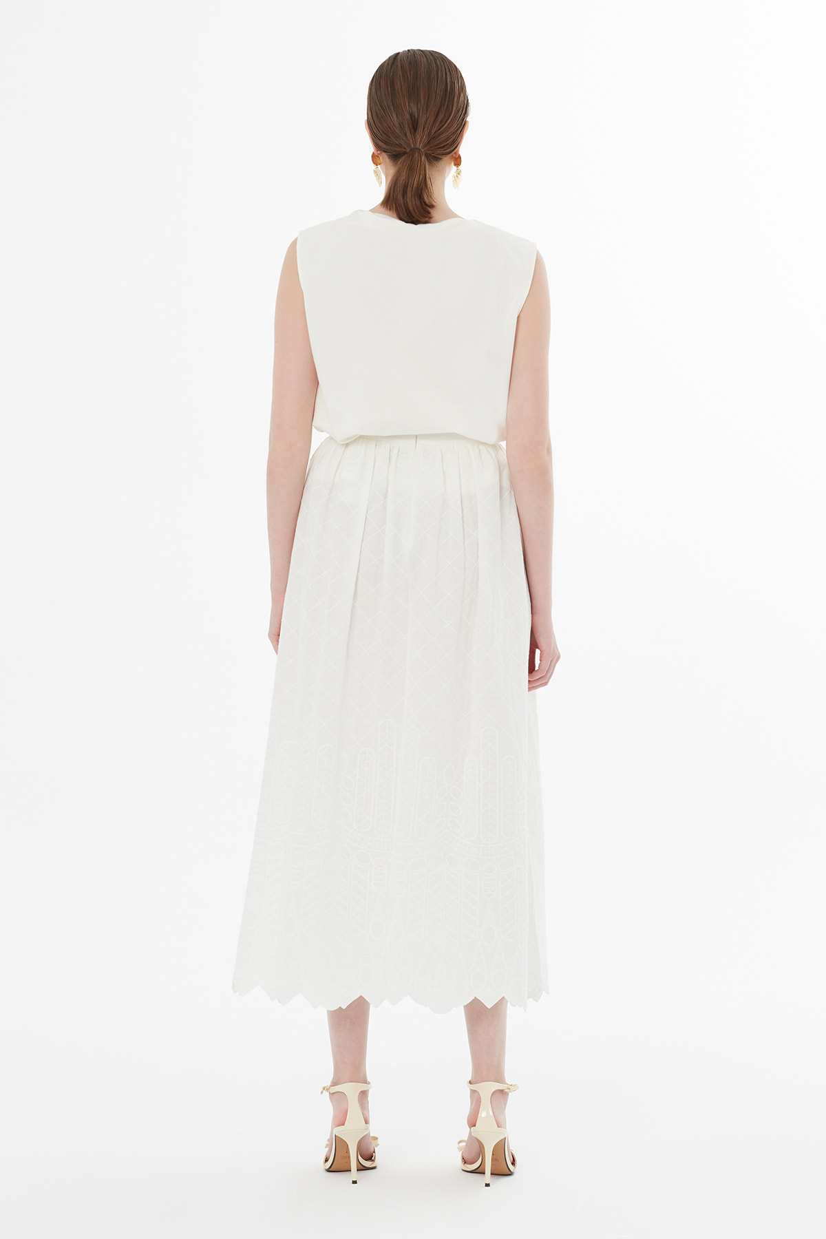 A Form Midi Ekru Etek