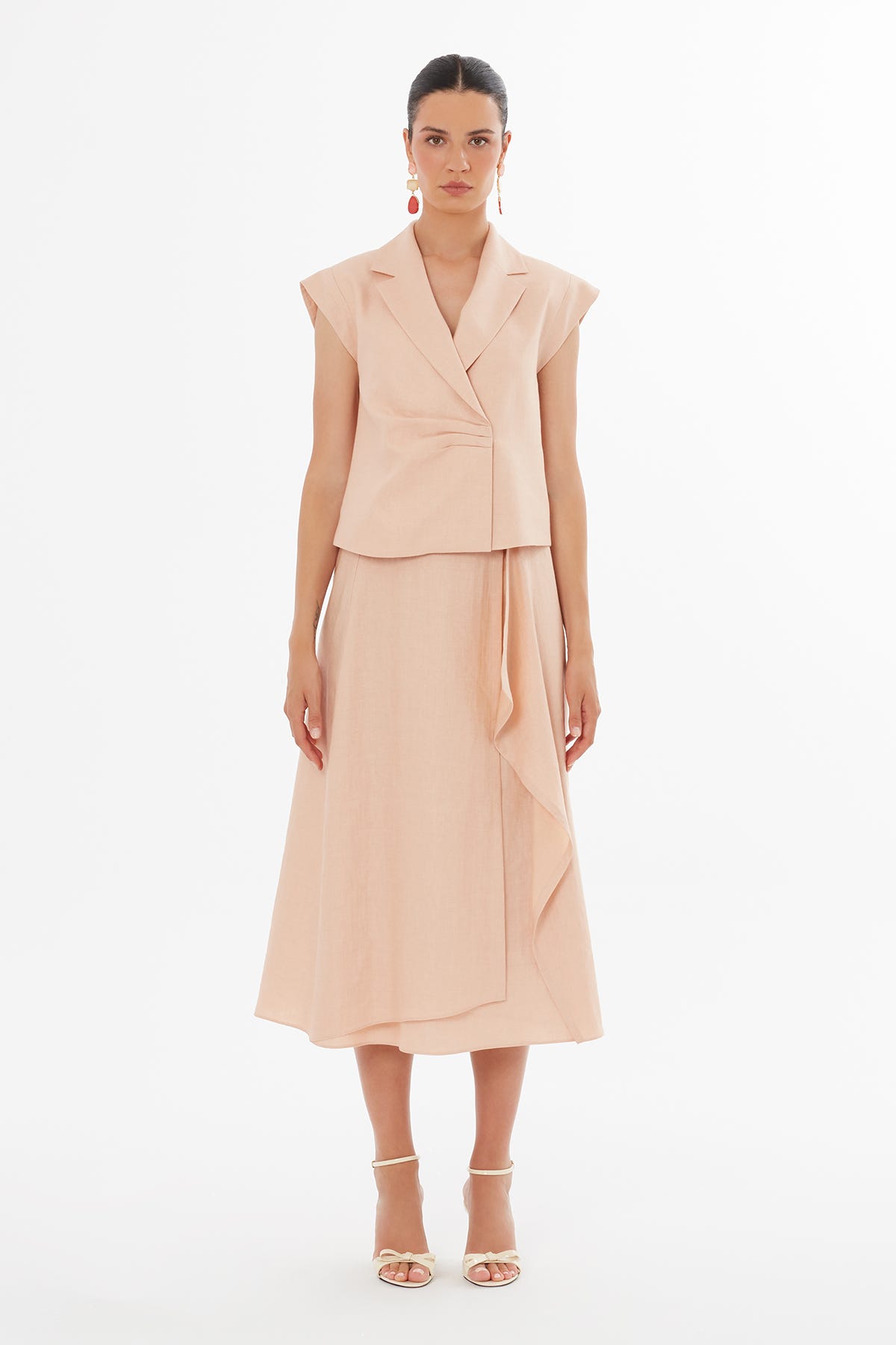 Vatkalı Pembe Kadın Ceket