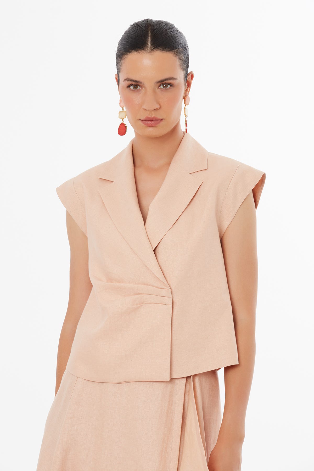 Vatkalı Pembe Kadın Ceket