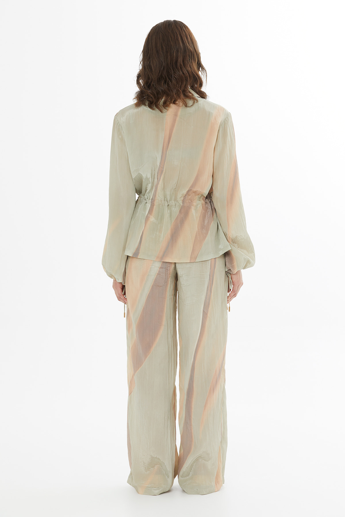 Fermuar Detaylı Bağlamalı Ceket