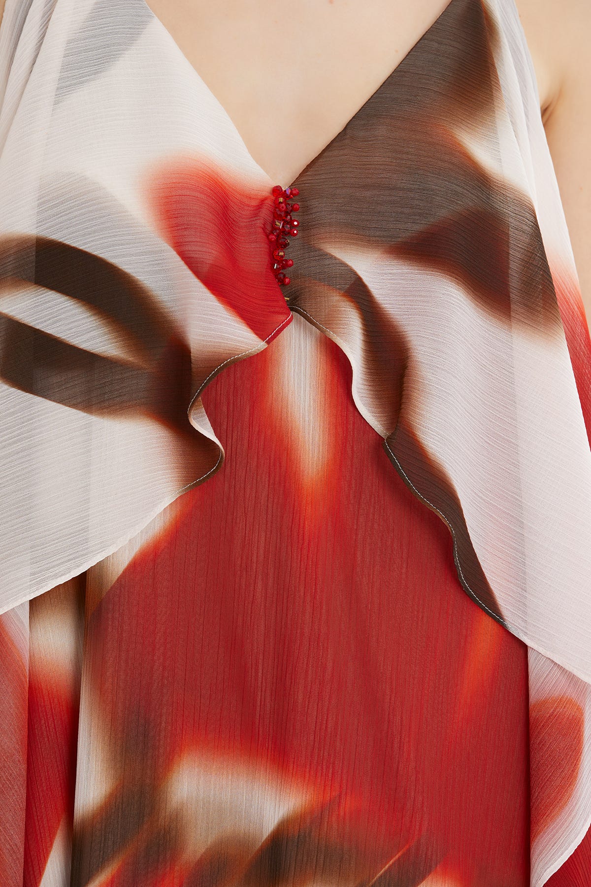 Askılı Boncuk İşlemeli Maxi Elbise