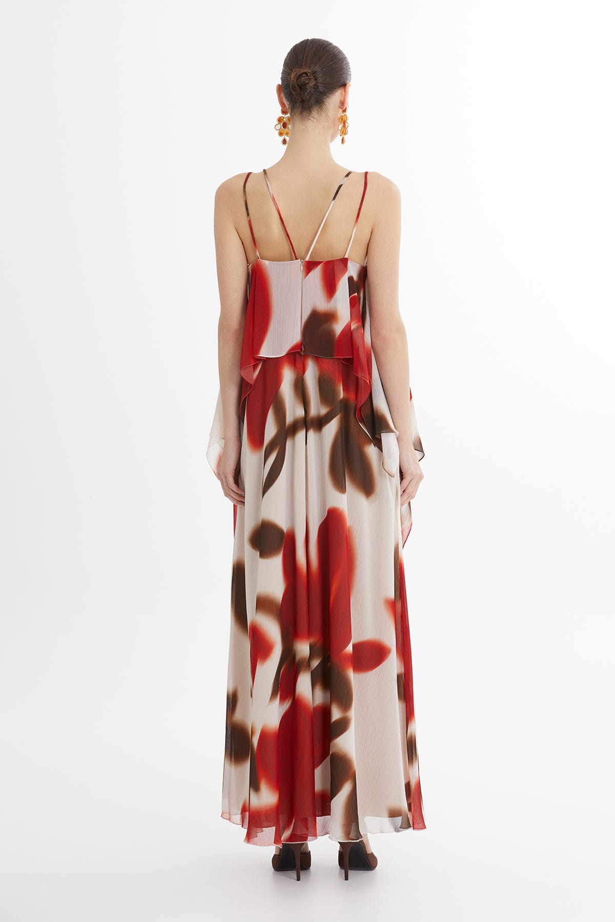 Askılı Boncuk İşlemeli Maxi Elbise