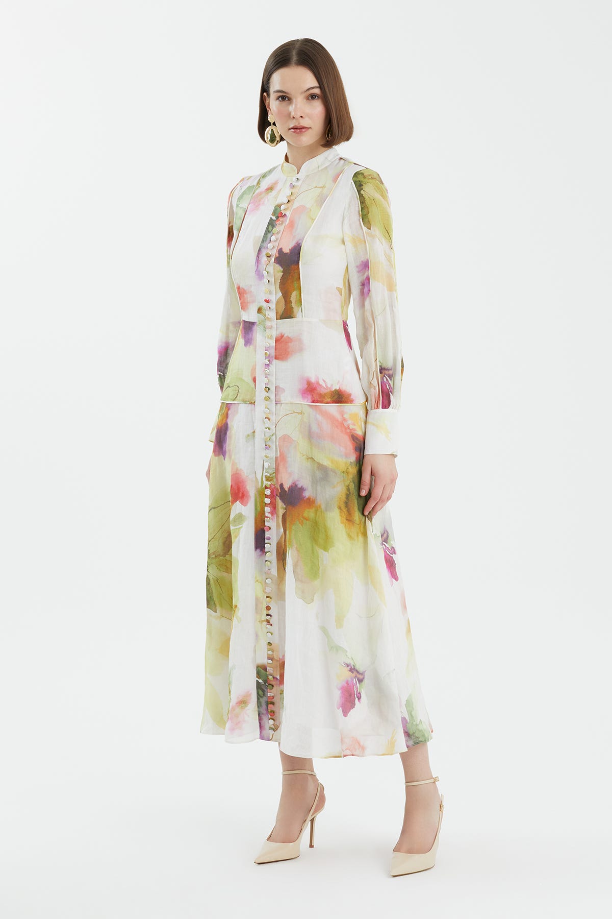 Düğme Detaylı Parçalı Elbise