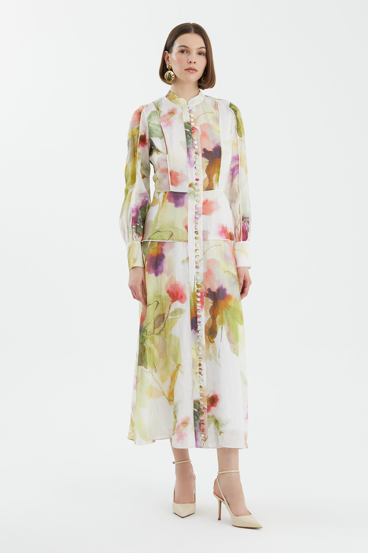 Düğme Detaylı Parçalı Elbise