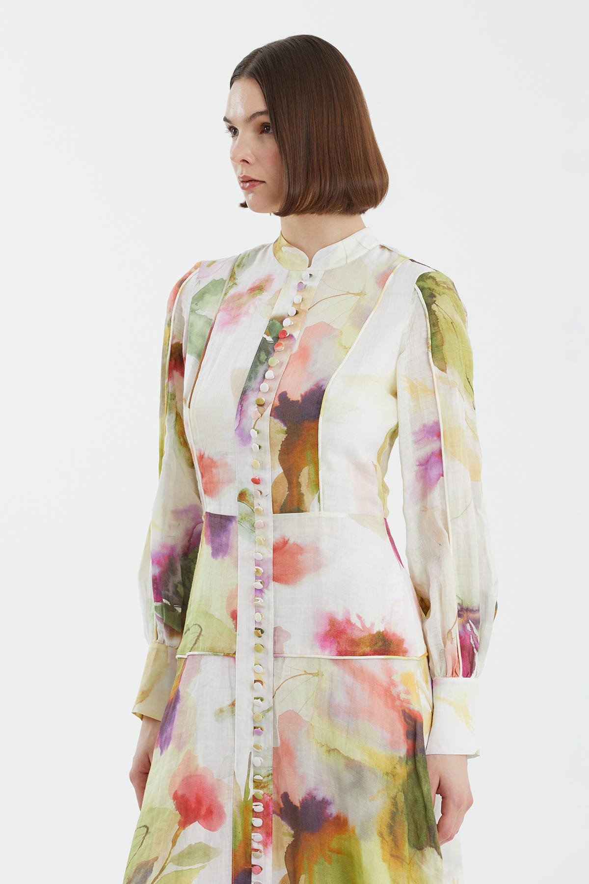 Düğme Detaylı Parçalı Elbise