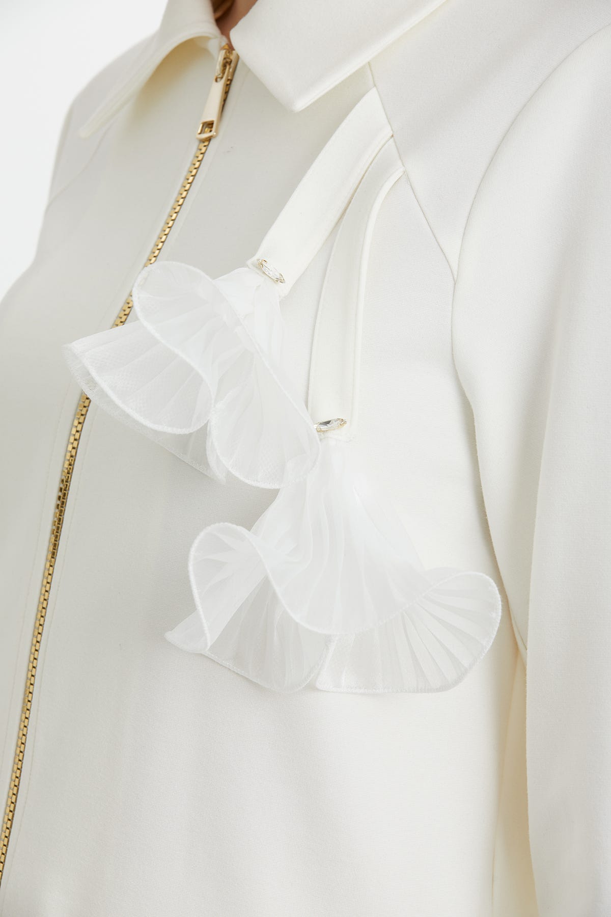 Ceket Ve Pantolonlu Ekru Eşofman Takımı